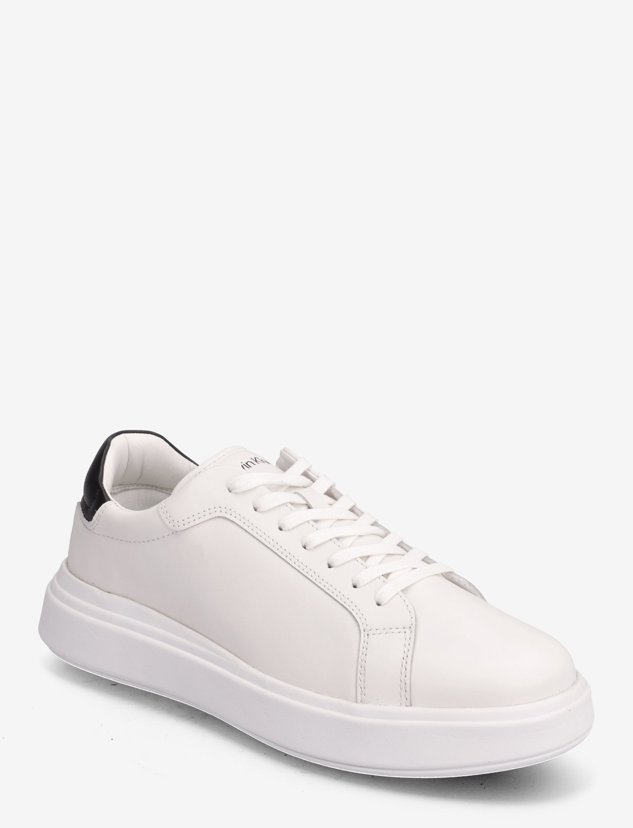 Calvin Klein - LOW TOP LACE UP LTH - låga sneakers - white/black - 0