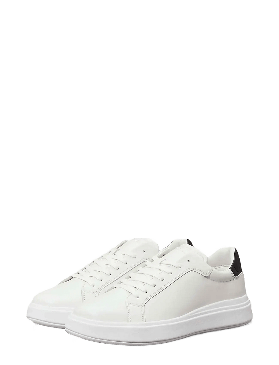Calvin Klein - LOW TOP LACE UP LTH - sneakersy niskie - white black - 1