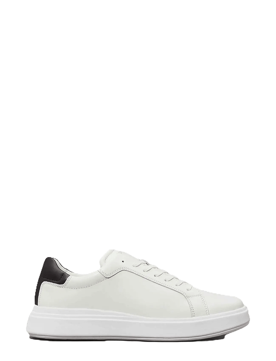 Calvin Klein - LOW TOP LACE UP LTH - sneakersy niskie - white black - 3