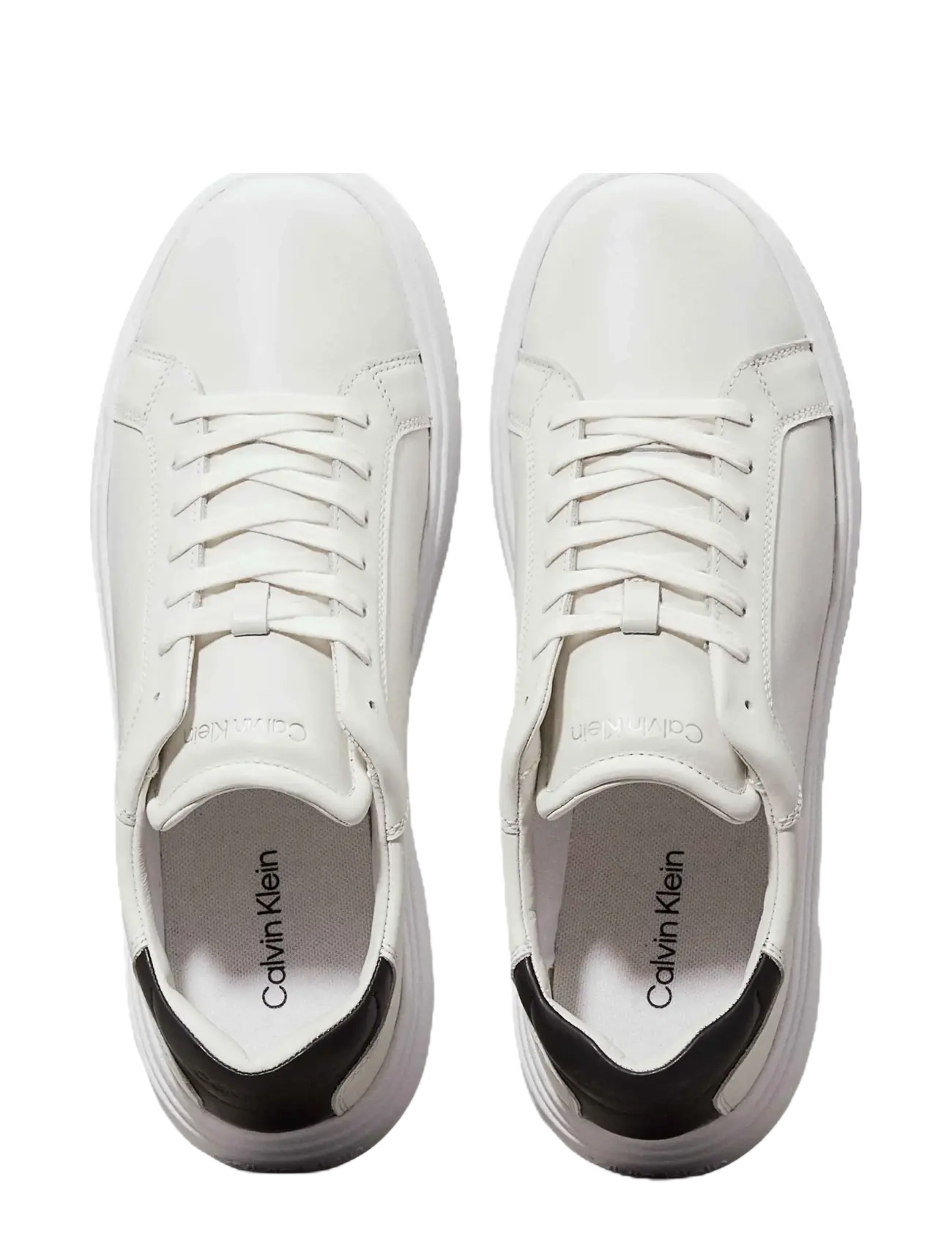 Calvin Klein - LOW TOP LACE UP LTH - madala säärega tossud - white black - 4