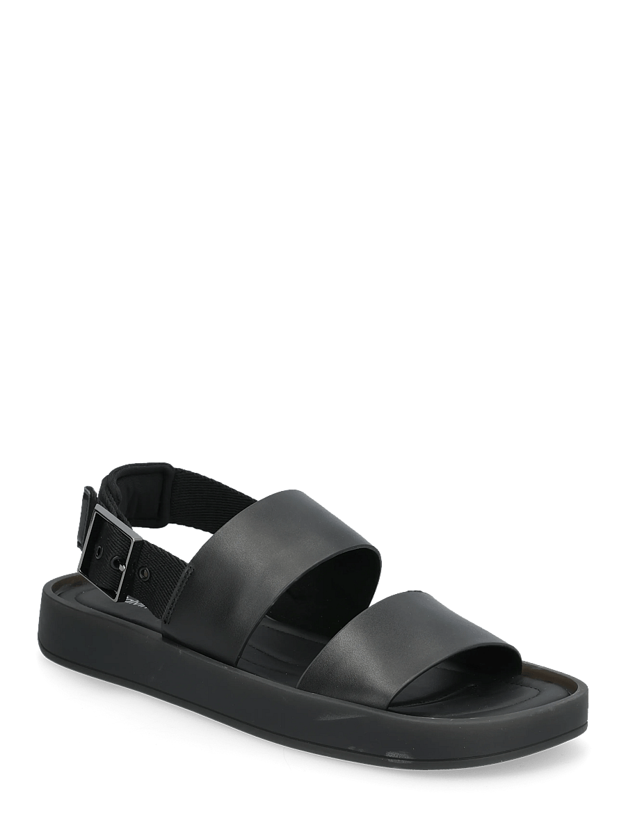 Calvin Klein - ERGON BACK STRAP SANDAL LTH - sandalen - triple black - 0