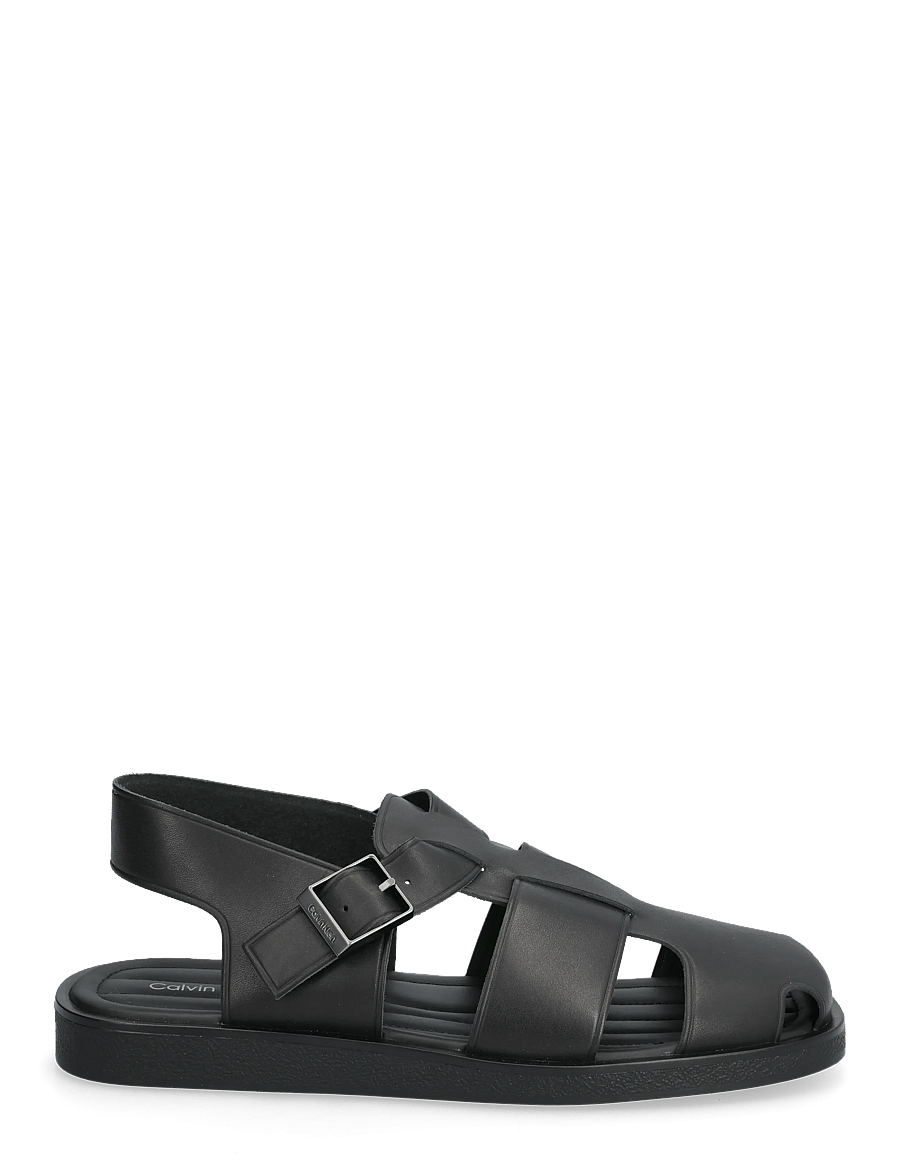 Calvin Klein - SQ SANDAL FISHERMAN LTH - sandalen - triple black - 1
