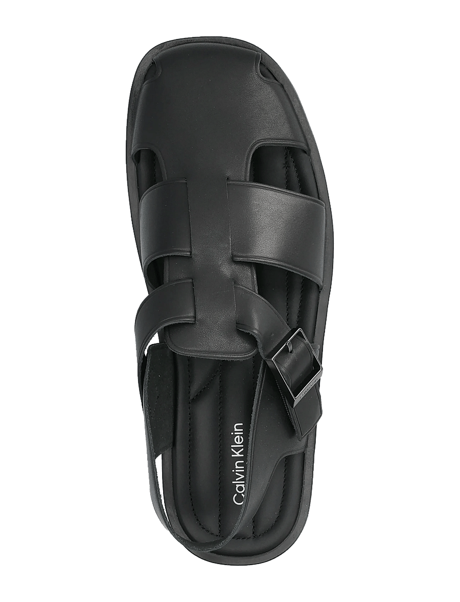 Calvin Klein - SQ SANDAL FISHERMAN LTH - sandalen - triple black - 3
