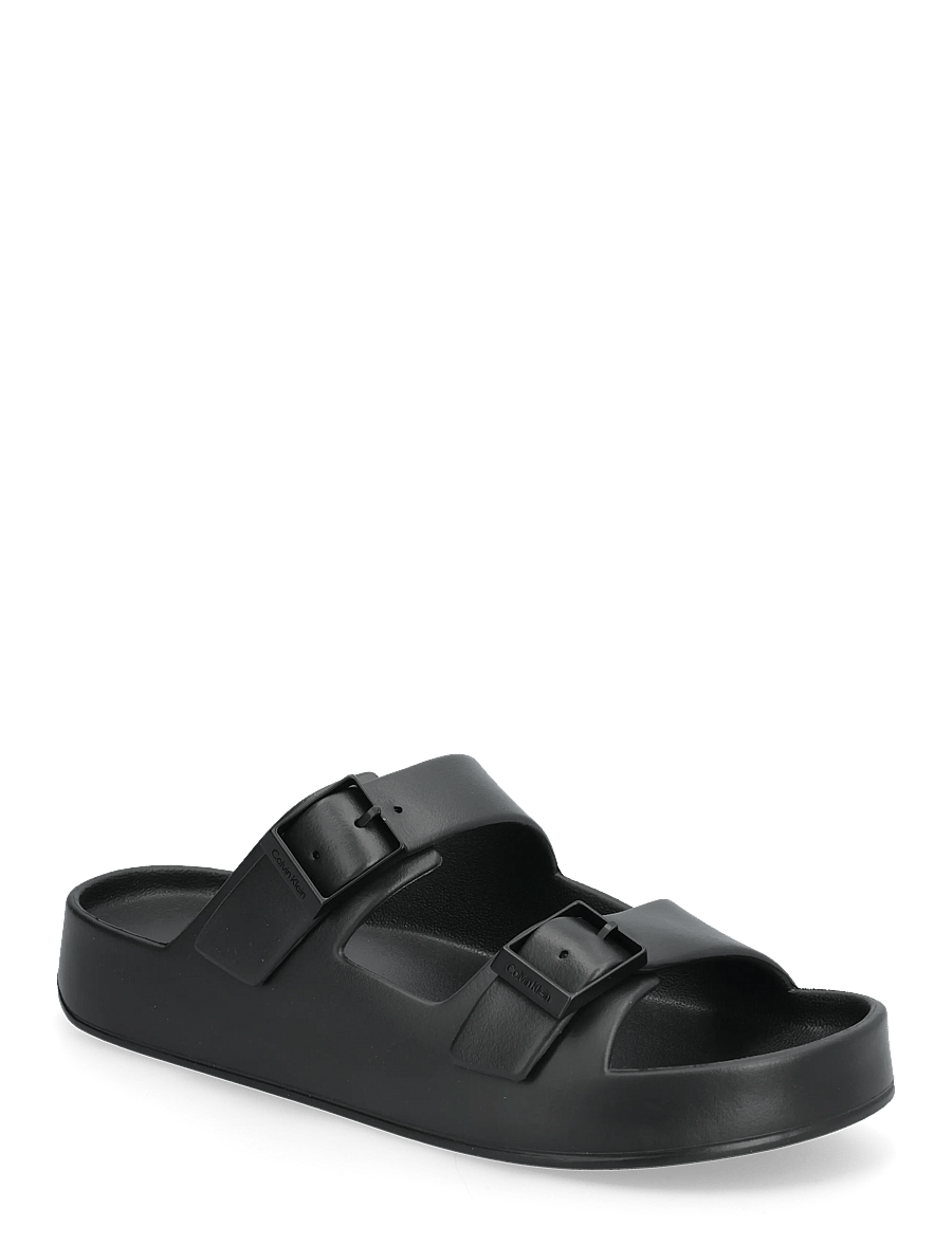 Calvin Klein - ERGON EVA DOUBLE BAR SANDAL - sandalen - triple black - 0