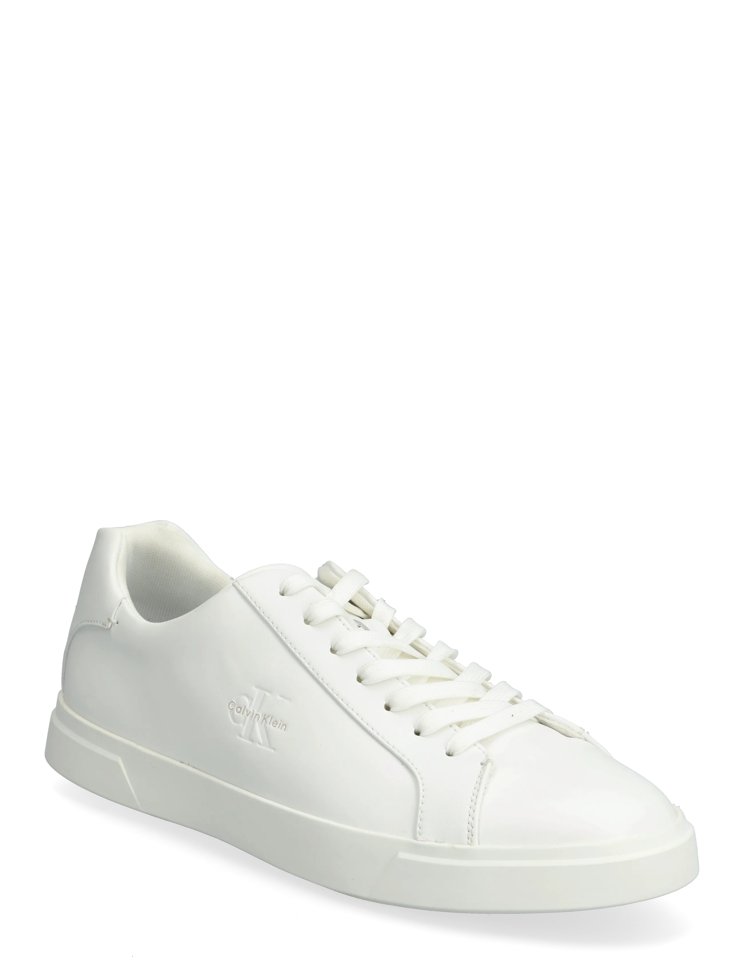 Calvin Klein LOW PROF CUPSOLE LACEUP LTH - Sko - TRIPLE BRIGHT WHITE / white