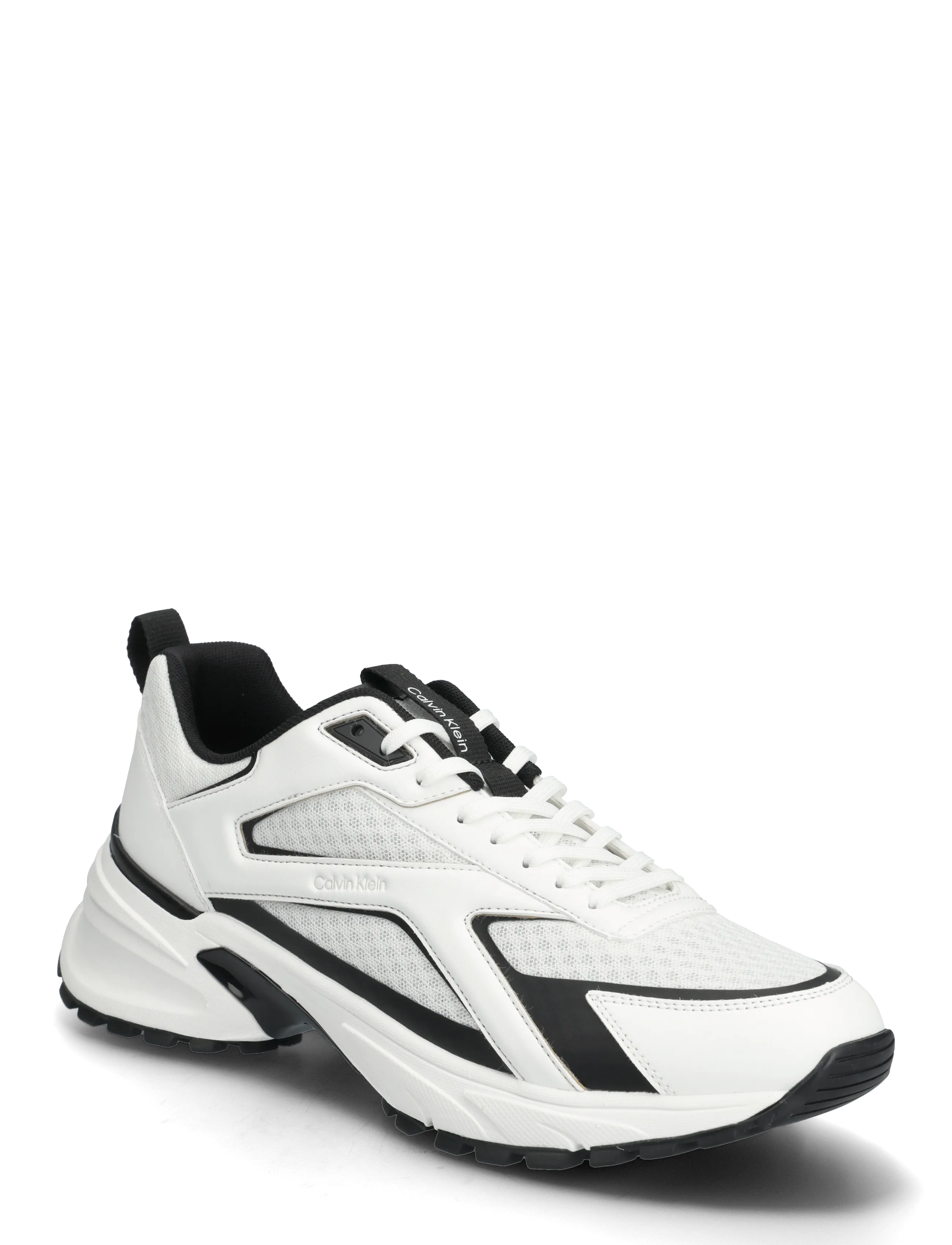 Calvin Klein HIKE RUNNER LACEUP STRIP M-LT - Sko - BRIGHT WHITE BLACK / white