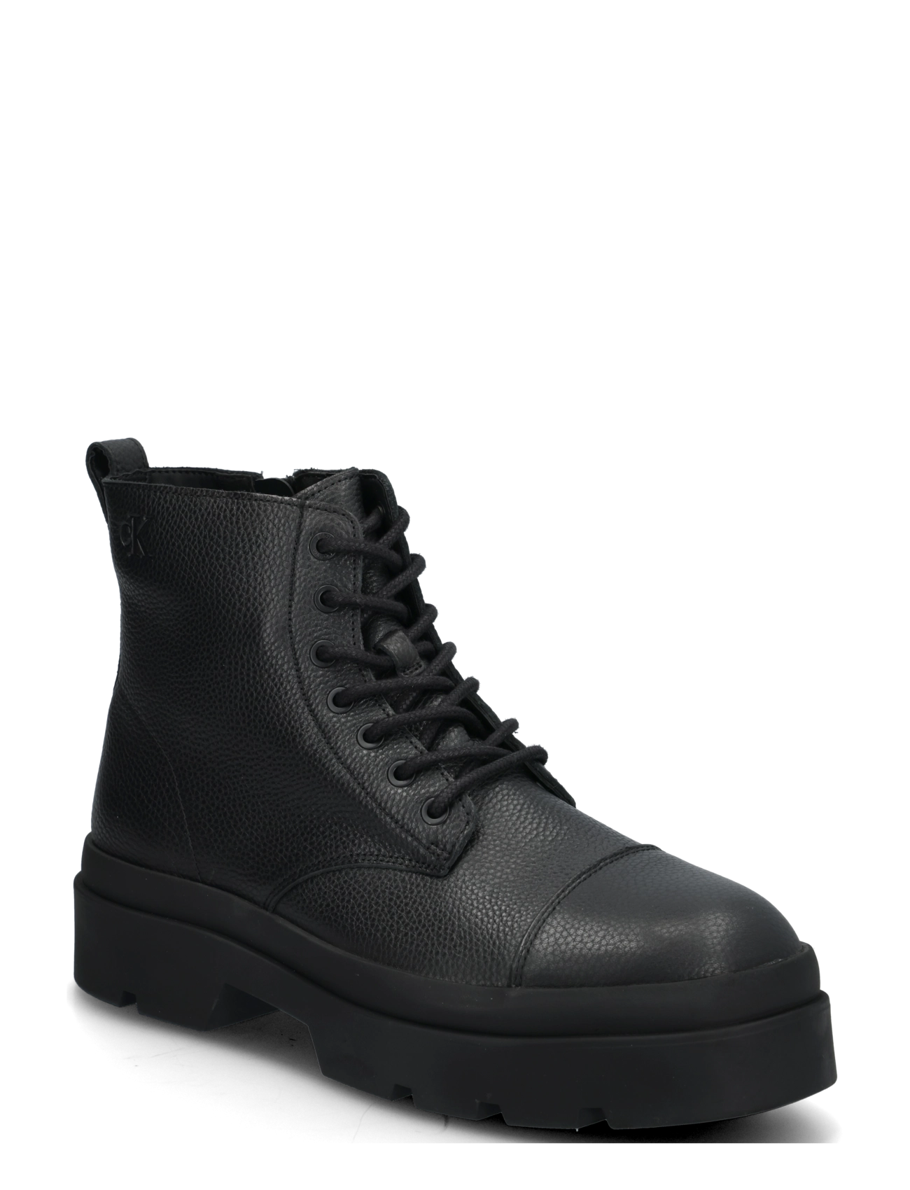 Calvin Klein LUGGED MID LACE UP TC TU LTH - Schuhe - TRIPLE BLACK / black
