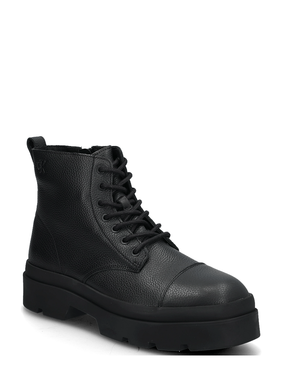 Calvin Klein - LUGGED MID LACE UP TC TU LTH - schnürstiefel - triple black - 0