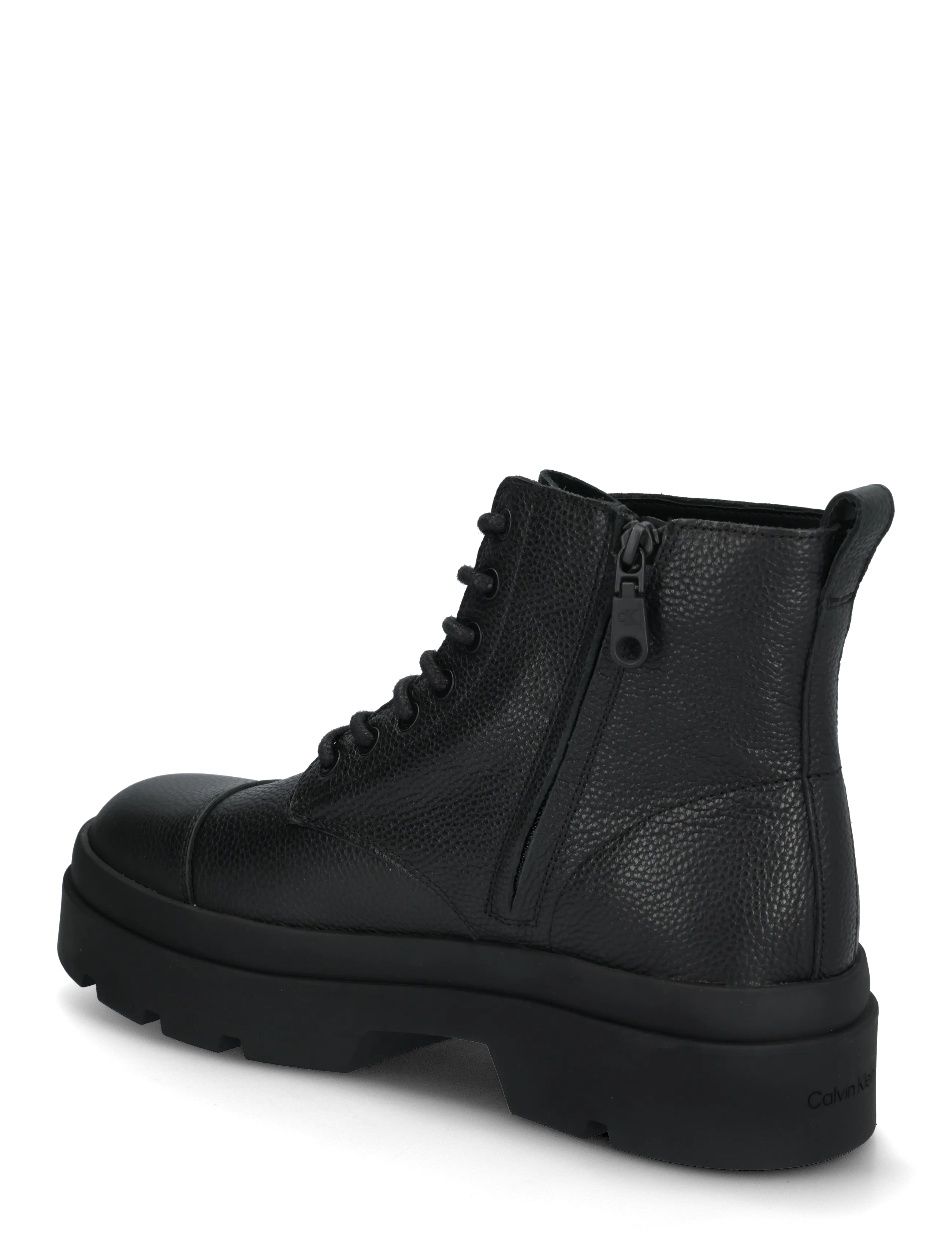 Calvin Klein - LUGGED MID LACE UP TC TU LTH - snørestøvler - triple black - 1