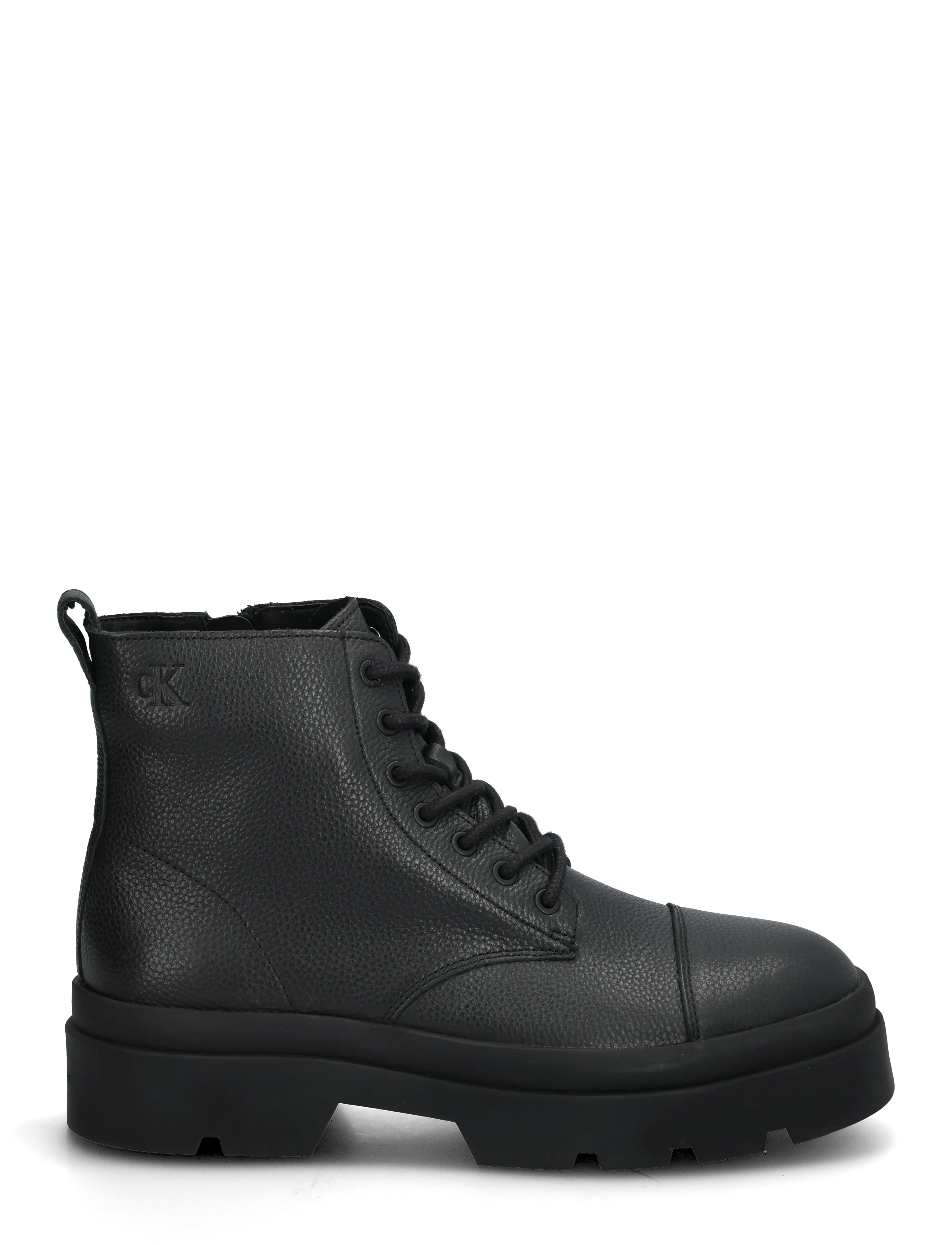 Calvin Klein - LUGGED MID LACE UP TC TU LTH - snørestøvler - triple black - 2