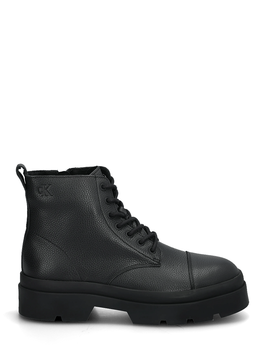 Calvin Klein - LUGGED MID LACE UP TC TU LTH - snørestøvler - triple black - 2