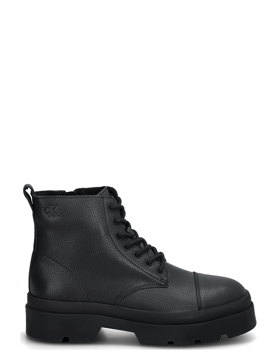 Calvin Klein - LUGGED MID LACE UP TC TU LTH - schnürstiefel - triple black - 2