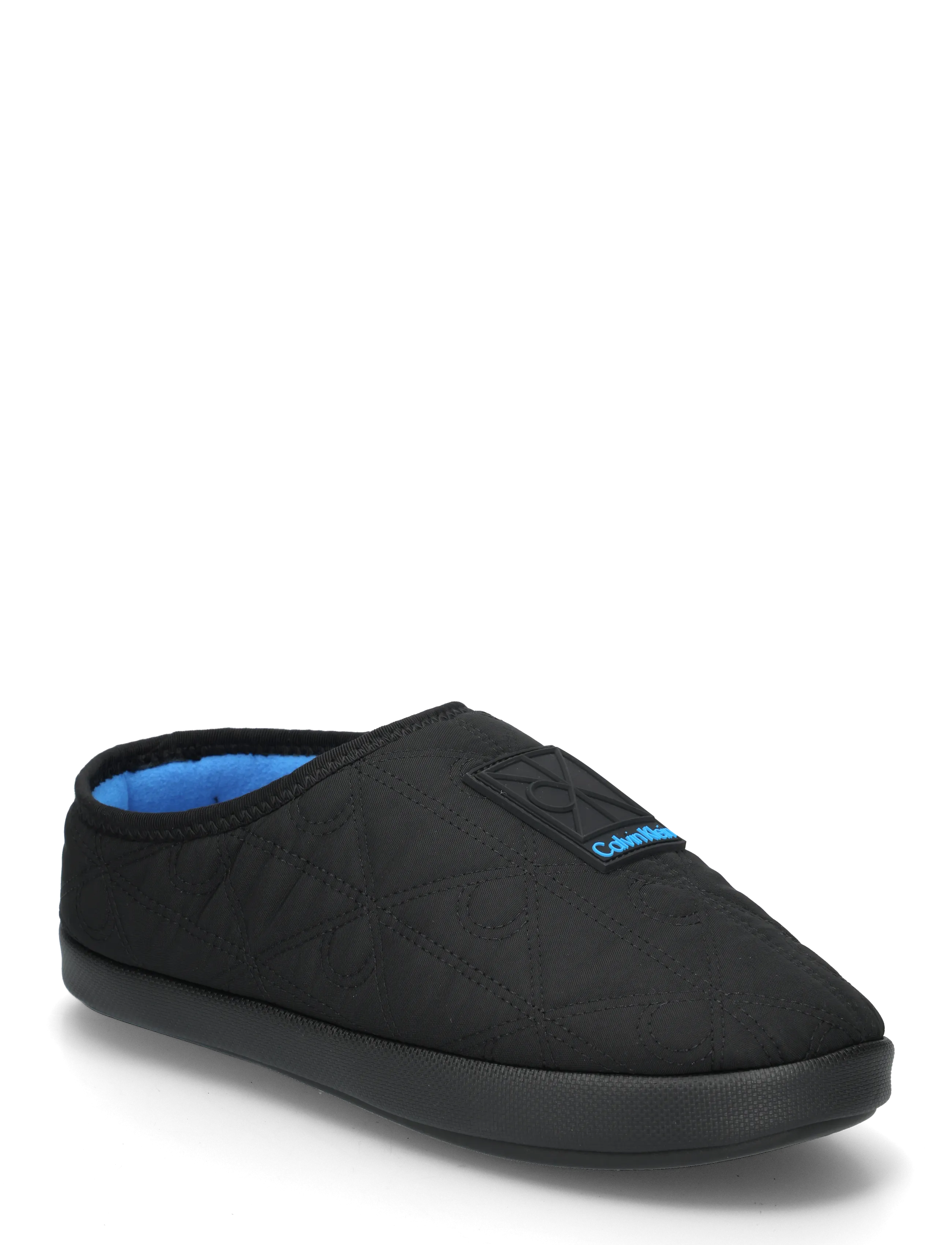 Calvin Klein HOME SLIPPER QUILTED RIP EMBLEM - Shoes - BLACK DIVEBLUE / black