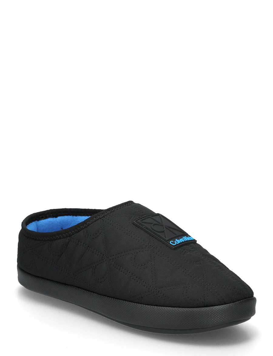 Calvin Klein - HOME SLIPPER QUILTED RIP EMBLEM - inneskor - black diveblue - 0