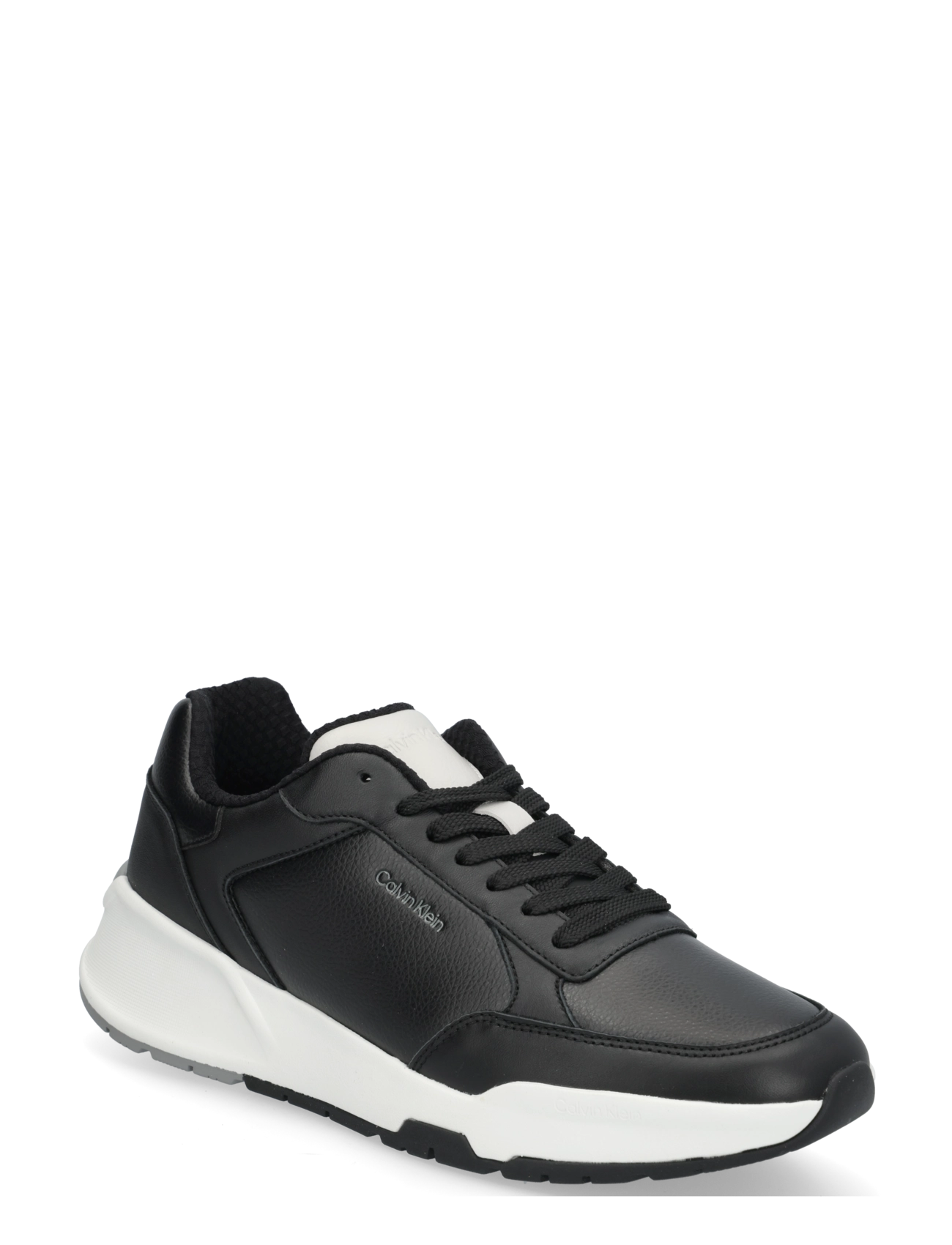 Calvin Klein CITY RUNNER LACEUP LTH MIX - Schuhe - BLACK WHITE LIGHT GREY / black