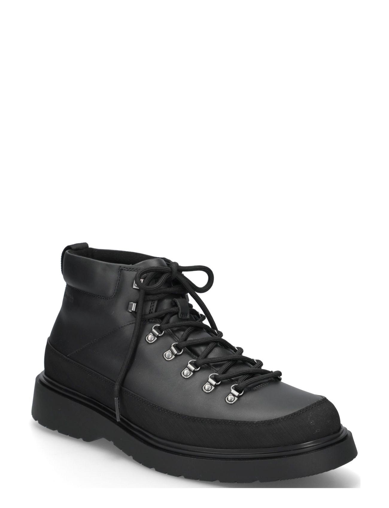 Calvin Klein COMBAT MID HIKING BOOT LTH WL - Shoes - TRIPLE BLACK / black