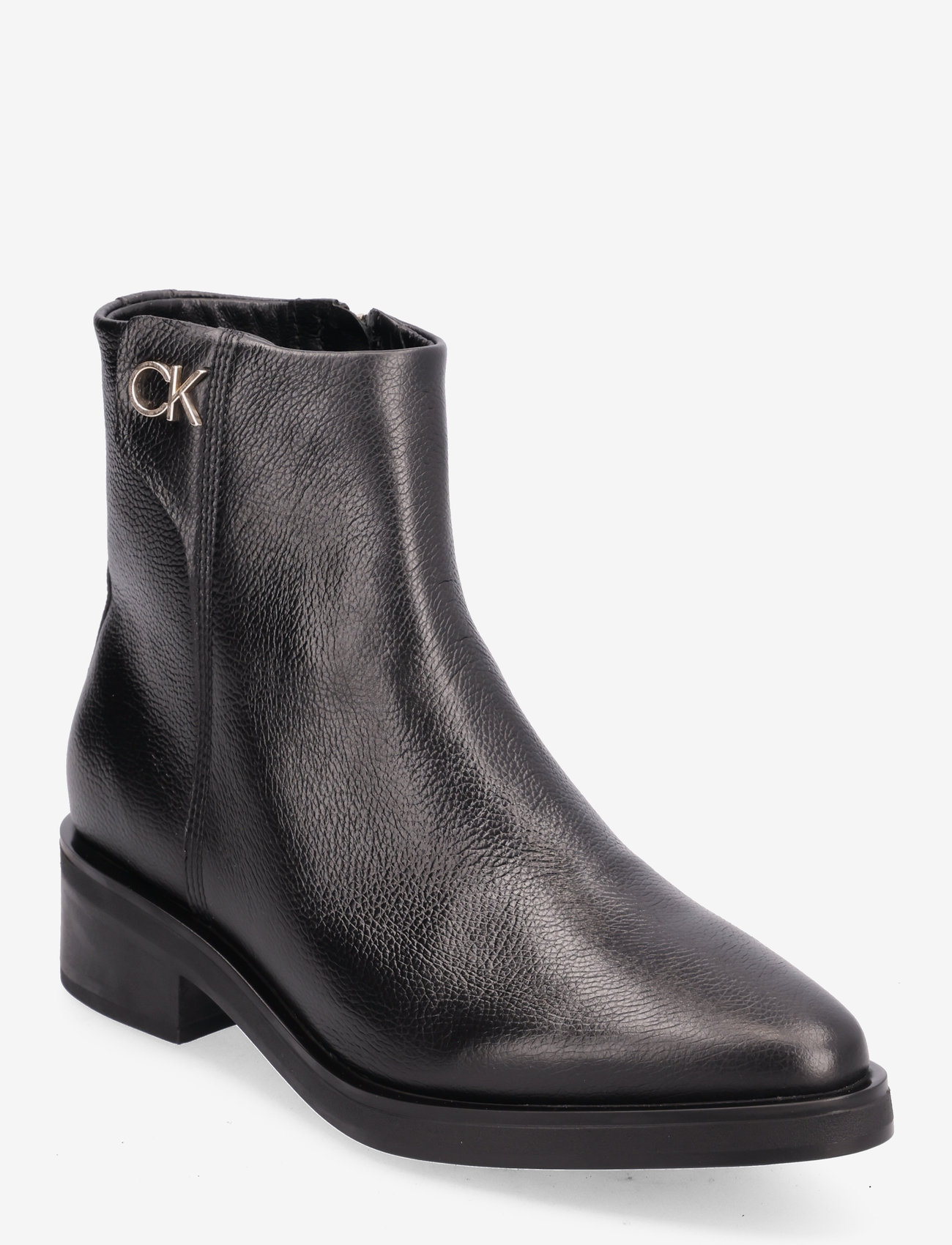 Calvin Klein - TAPERED BLOCK HEEL BOOT W/HW 30 - flat ankle boots - ck black - 0