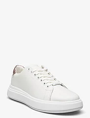 Calvin Klein - CUPSOLE LACE UP LEATHER - matalavartiset tennarit - white/crystal gray - 0
