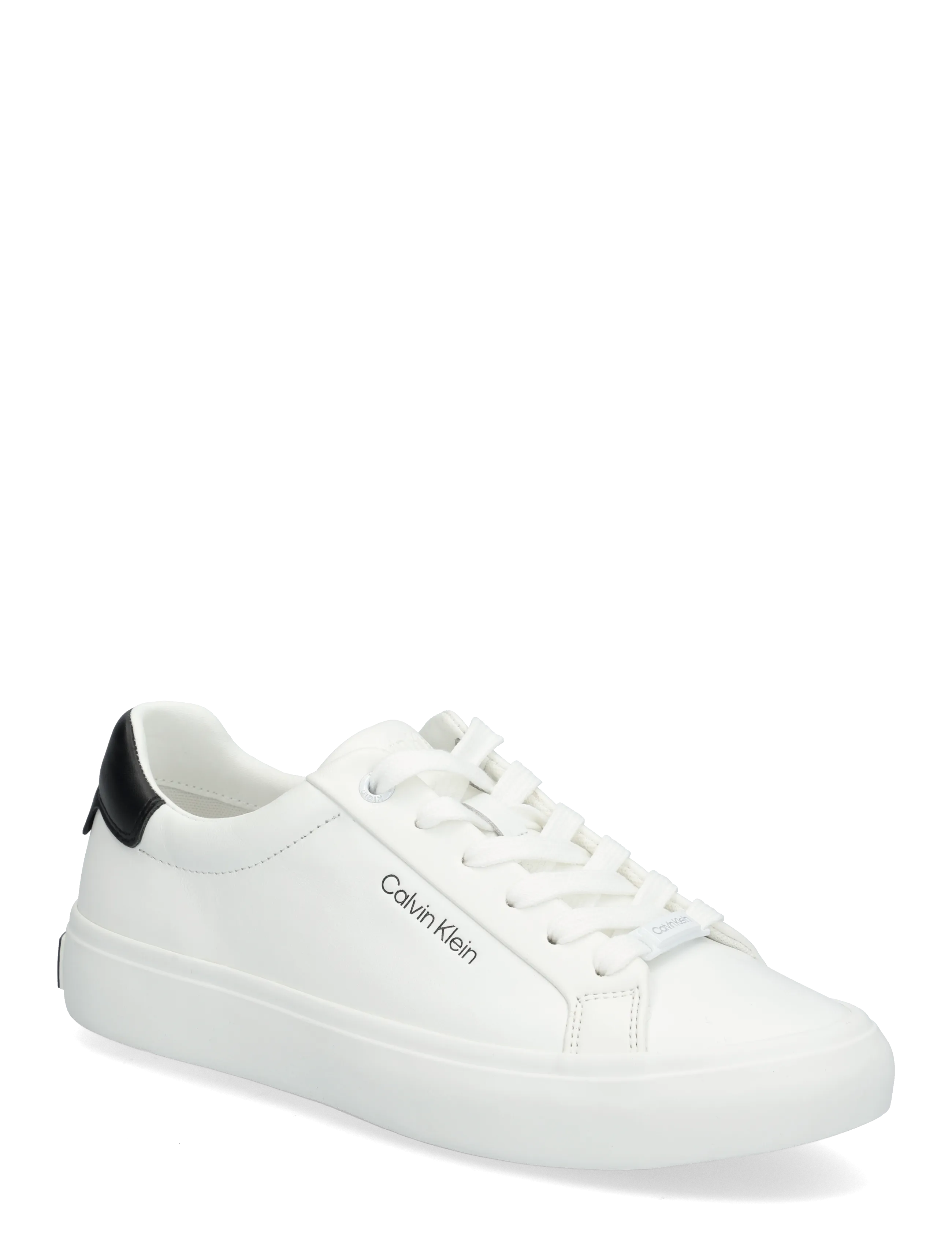 Calvin Klein VULCANIZED LACE UP LTH - Schuhe - WHITE BLACK / white