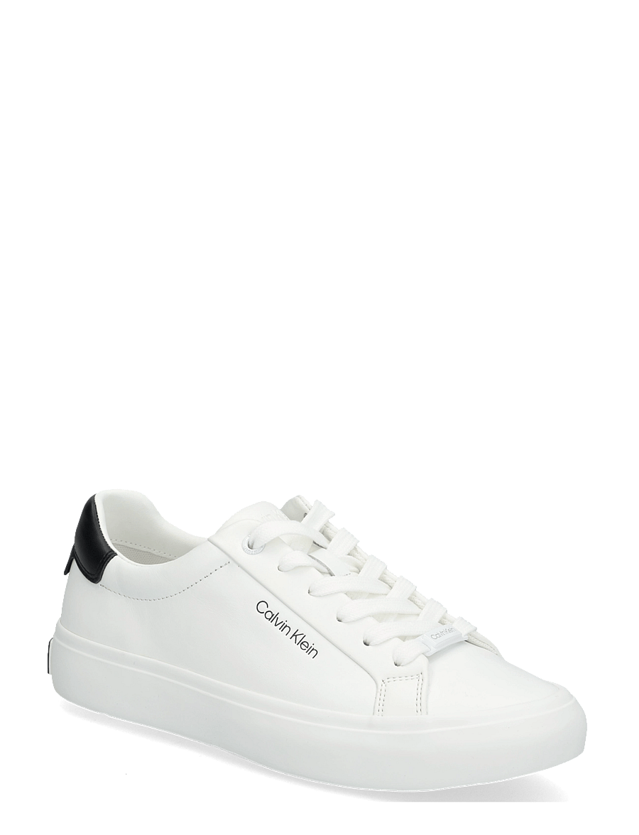 Calvin Klein - VULCANIZED LACE UP LTH - niedrige sneaker - white black - 0
