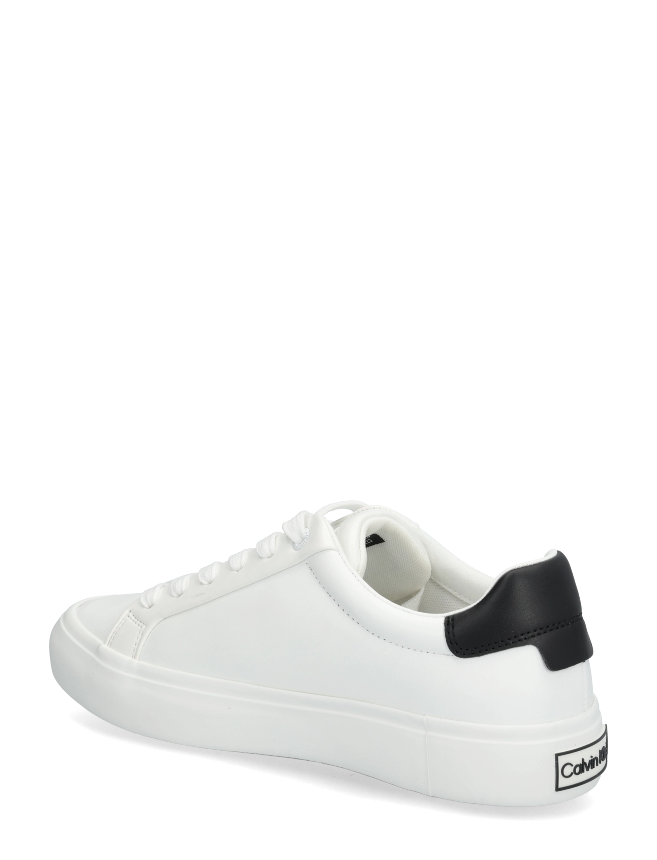 Calvin Klein - VULCANIZED LACE UP LTH - niedrige sneaker - white black - 1