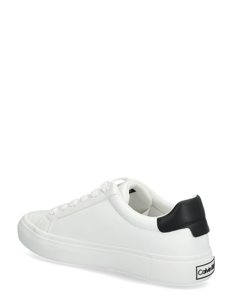 Calvin Klein - VULCANIZED LACE UP LTH - niedrige sneaker - white black - 1