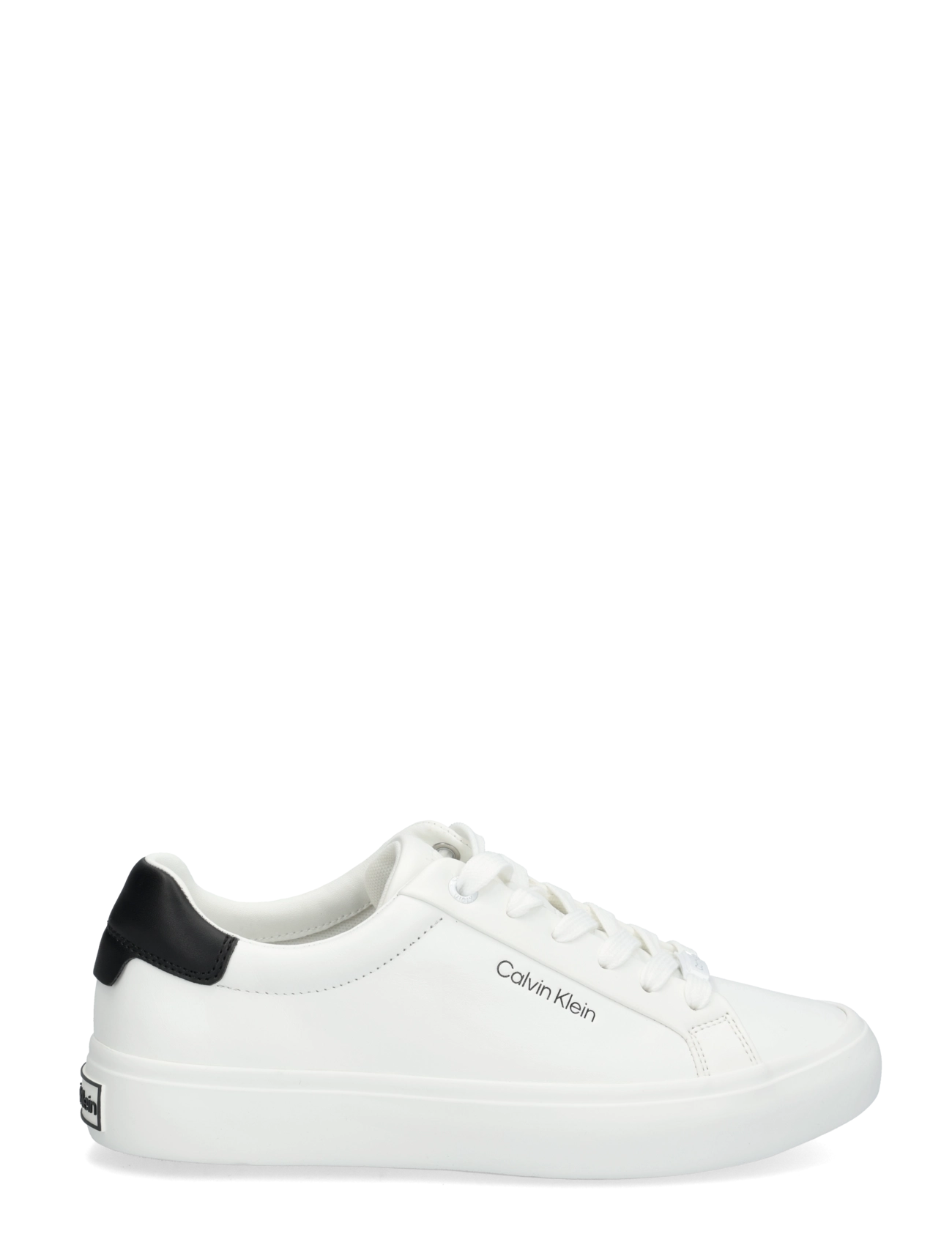 Calvin Klein - VULCANIZED LACE UP LTH - niedrige sneaker - white black - 2