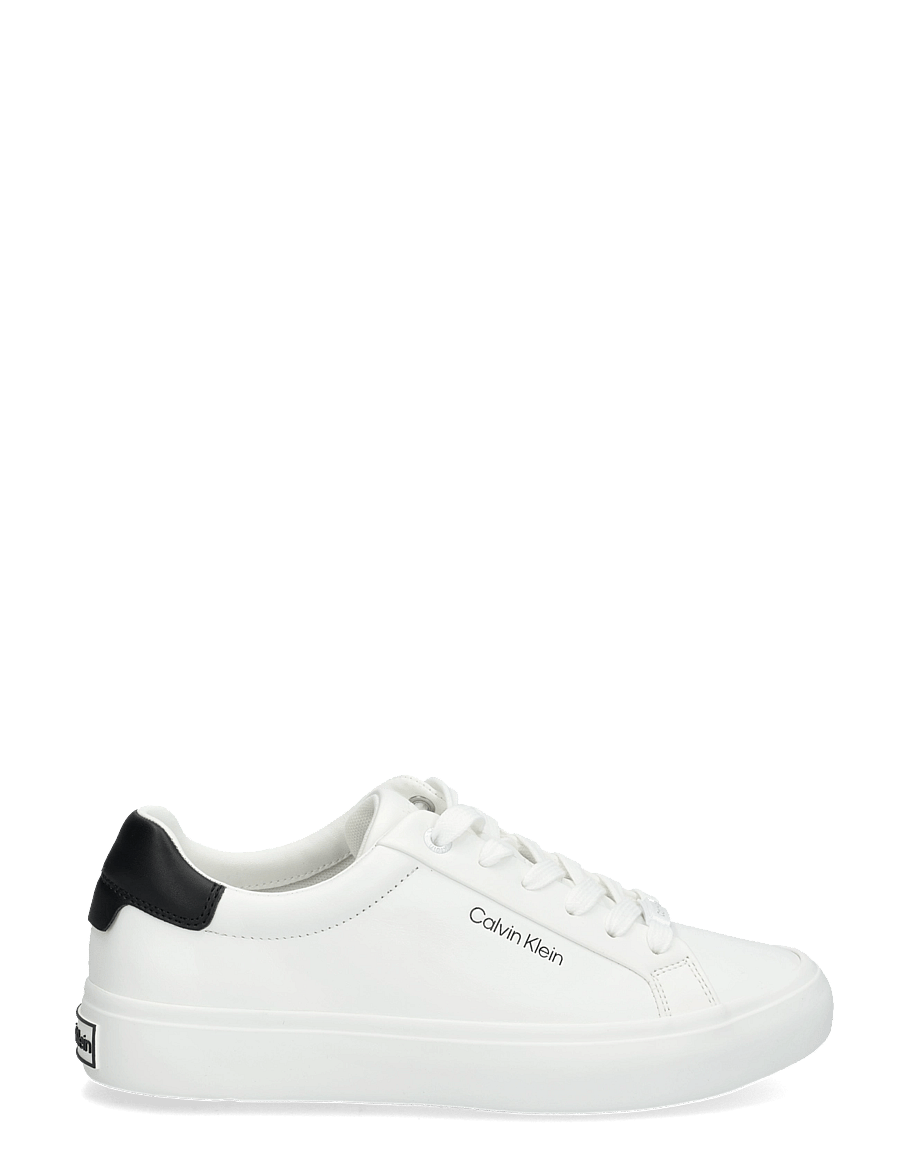 Calvin Klein - VULCANIZED LACE UP LTH - niedrige sneaker - white black - 2