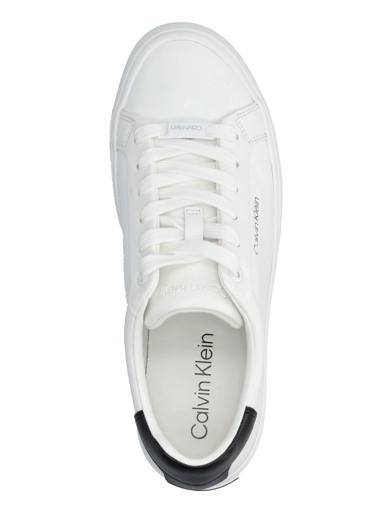 Calvin Klein - VULCANIZED LACE UP LTH - niedrige sneaker - white black - 3