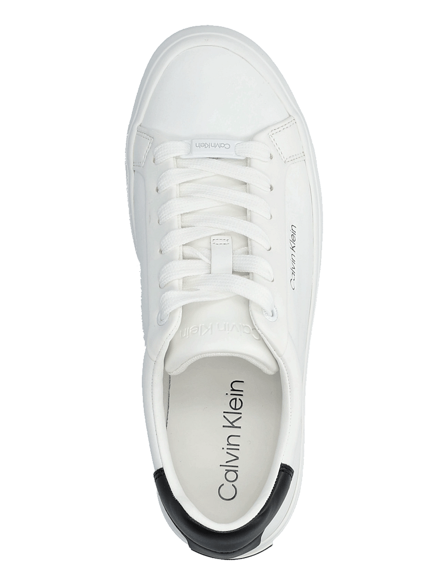 Calvin Klein - VULCANIZED LACE UP LTH - niedrige sneaker - white black - 3