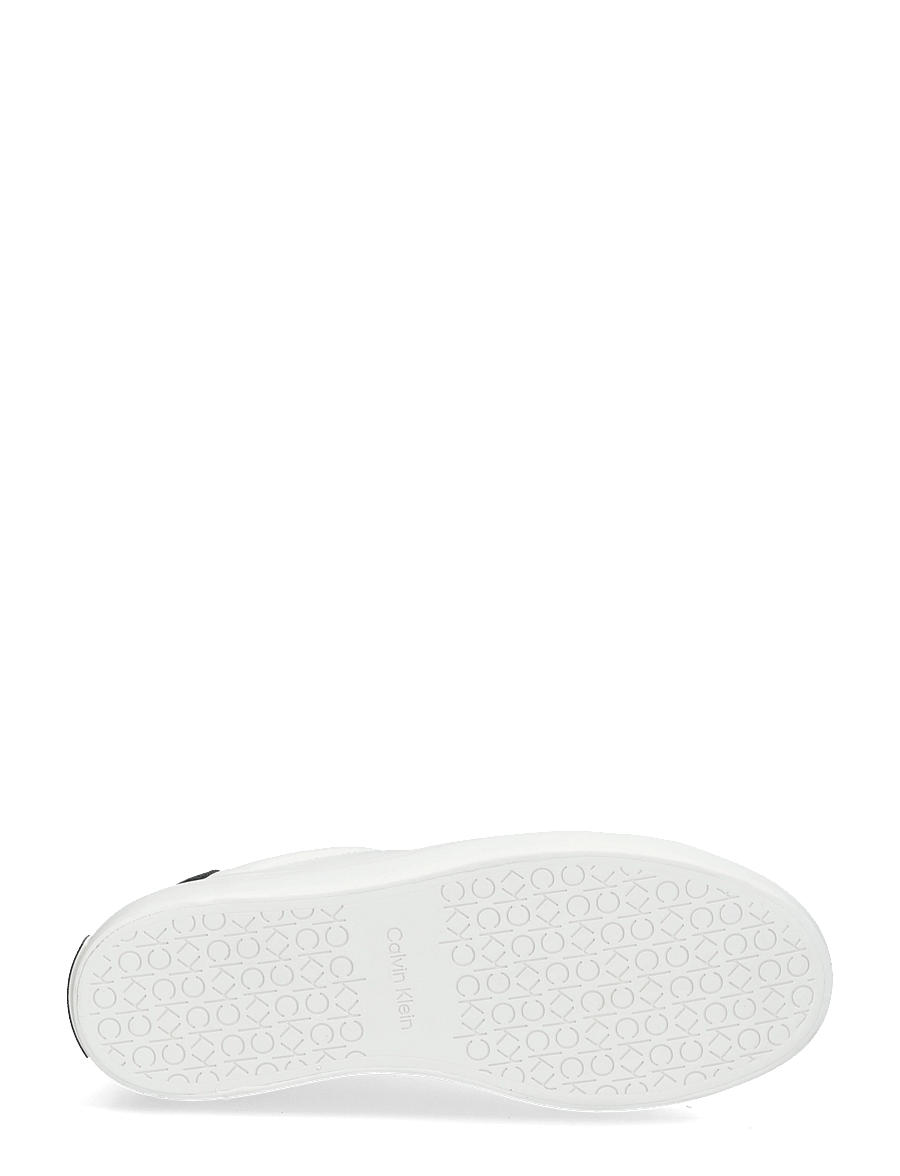Calvin Klein - VULCANIZED LACE UP LTH - niedrige sneaker - white black - 4