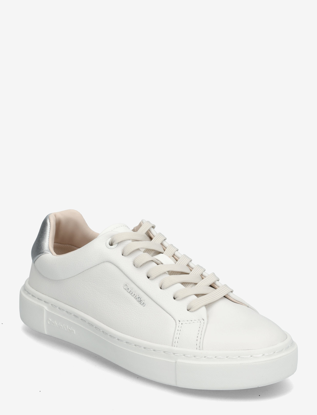 Calvin Klein - CUPSOLE LACE UP W/ML - LTH - niedrige sneakers - white/silver - 0