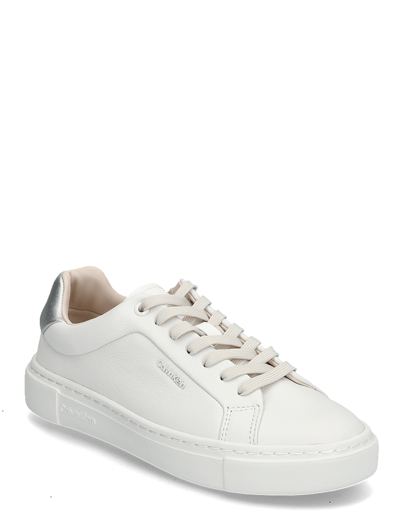 Calvin Klein - CUPSOLE LACE UP W/ML - LTH - niedrige sneakers - white/silver - 0