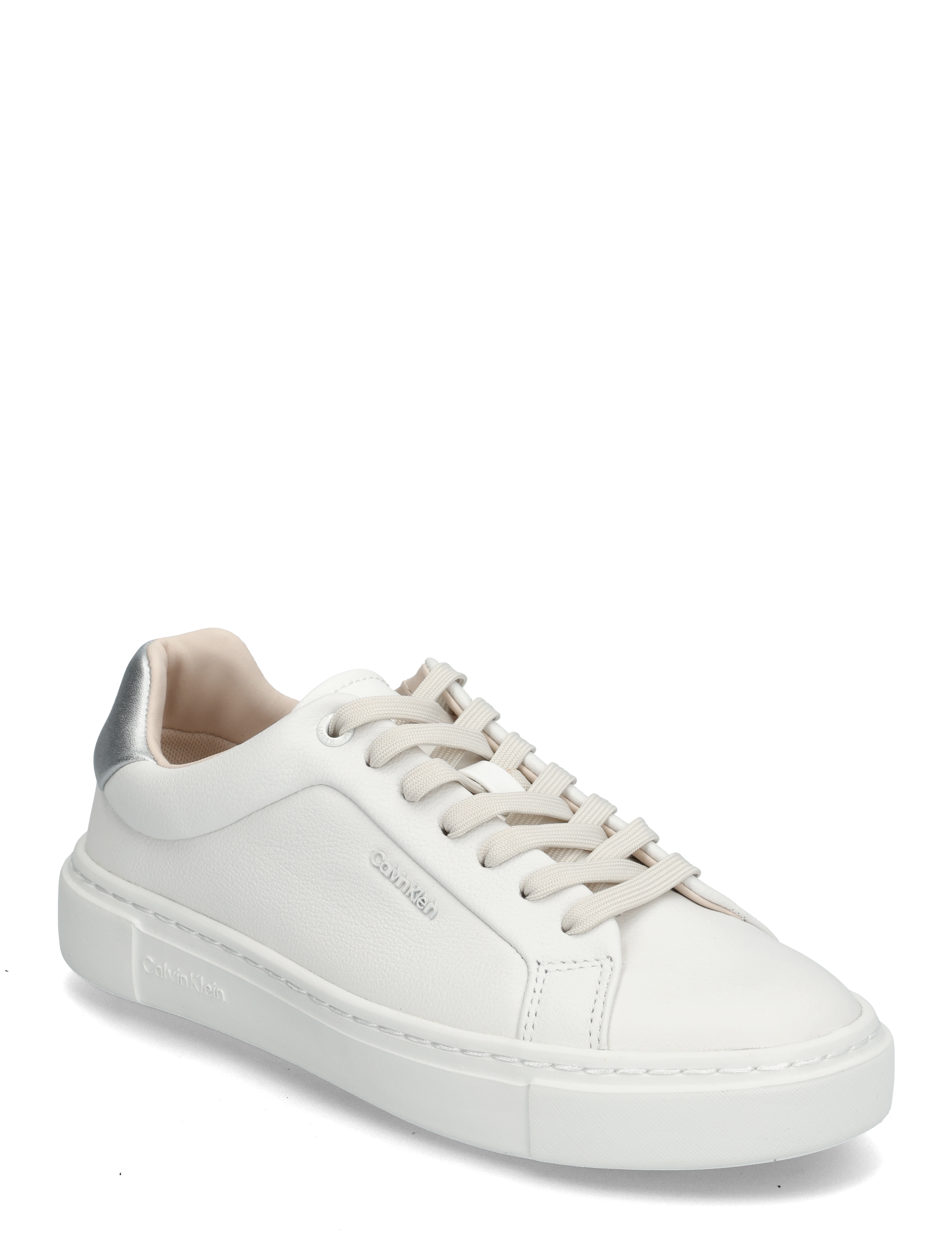 Calvin Klein CUPSOLE LACE UP W/ML - LTH - Konfirmation - WHITE/SILVER / white