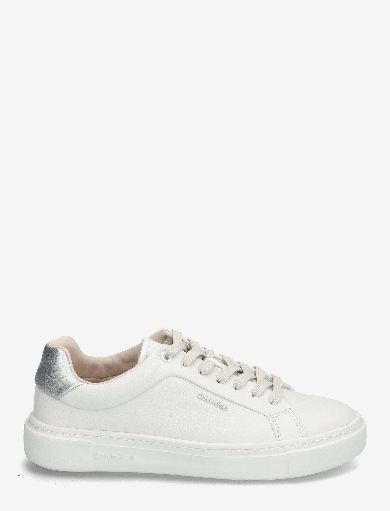 Calvin Klein - CUPSOLE LACE UP W/ML - LTH - niedrige sneakers - white/silver - 1
