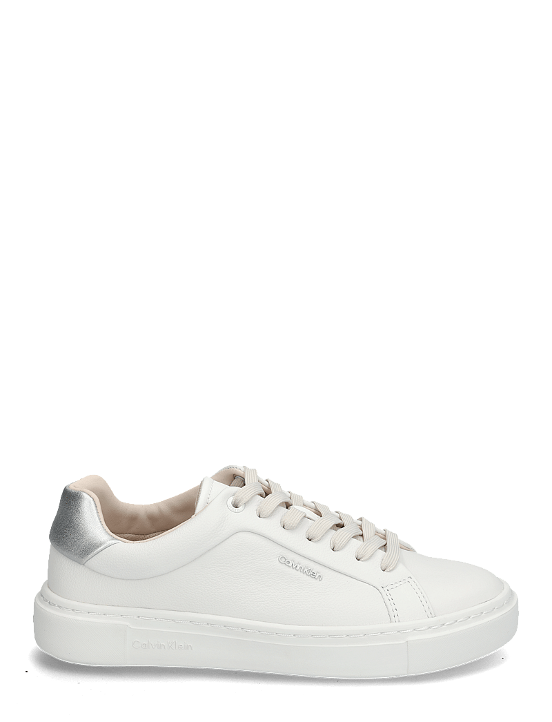 Calvin Klein - CUPSOLE LACE UP W/ML - LTH - niedrige sneakers - white/silver - 1