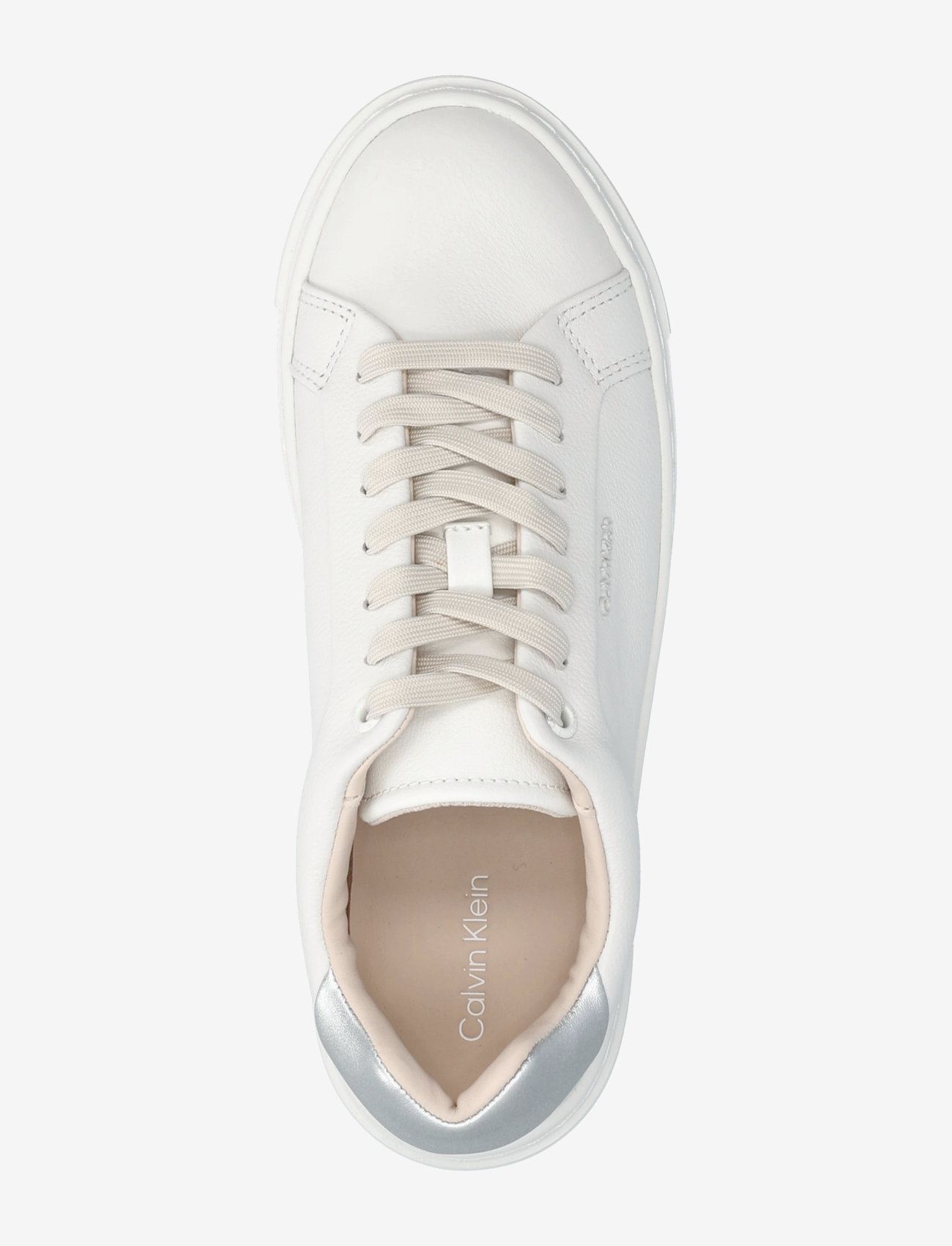 Calvin Klein - CUPSOLE LACE UP W/ML - LTH - niedrige sneakers - white/silver - 3