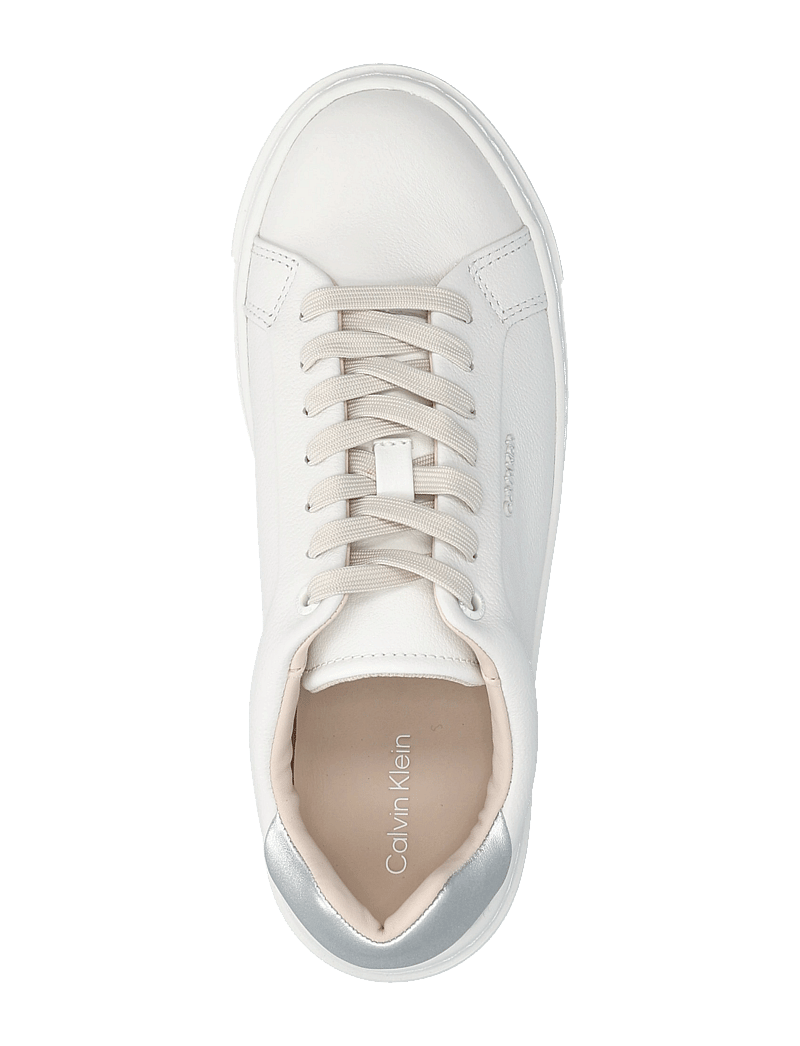 Calvin Klein - CUPSOLE LACE UP W/ML - LTH - niedrige sneakers - white/silver - 3