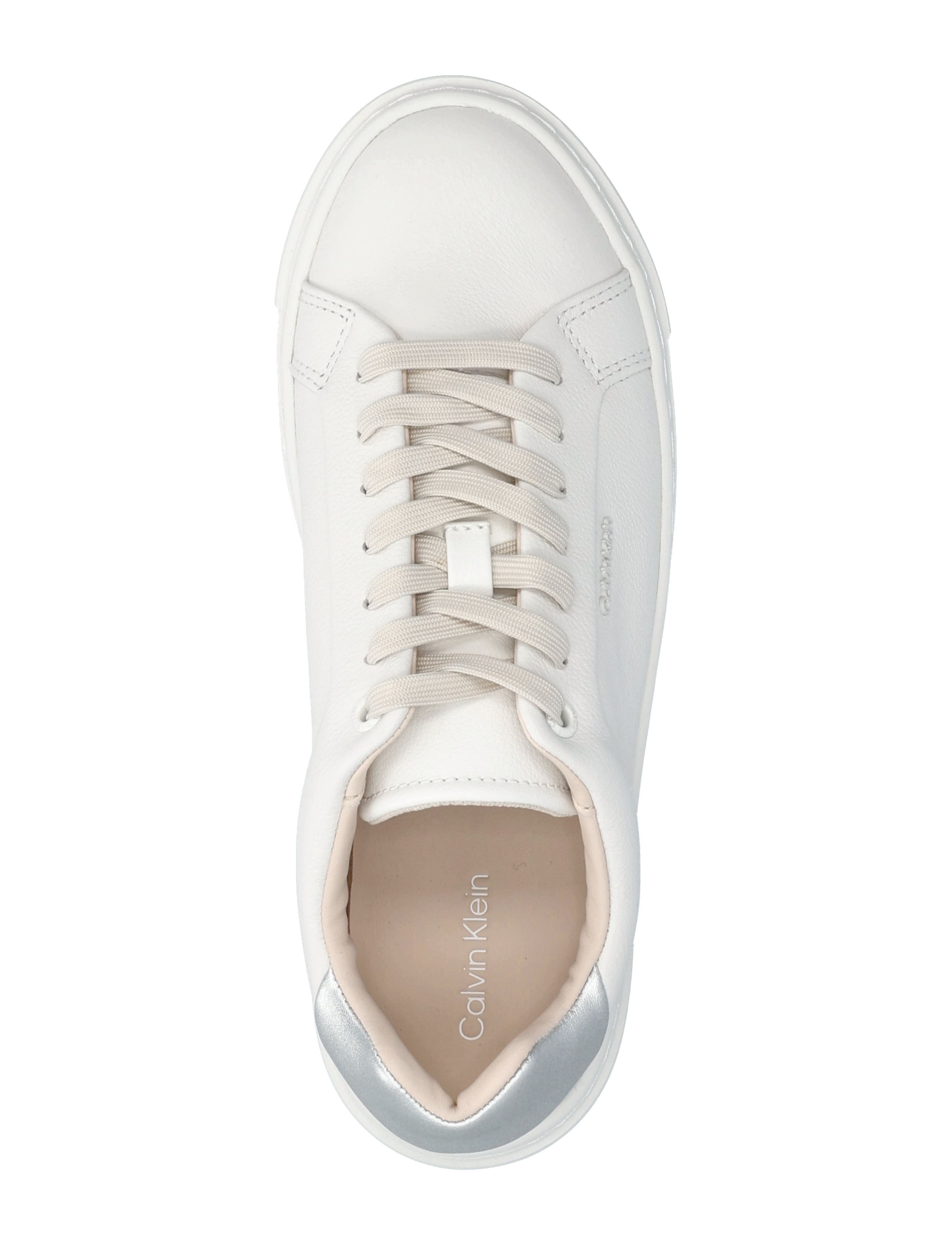 Calvin Klein - CUPSOLE LACE UP W/ML - LTH - konfirmation - white/silver - 3