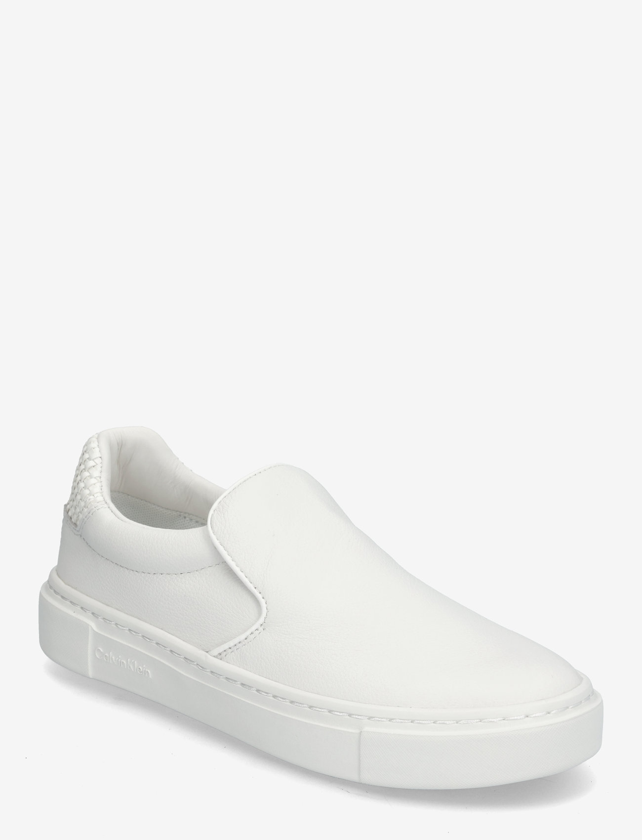 Calvin Klein - CUPSOLE SLIP ON - WOVEN LTH - konfirmatsioon - triple white - 0