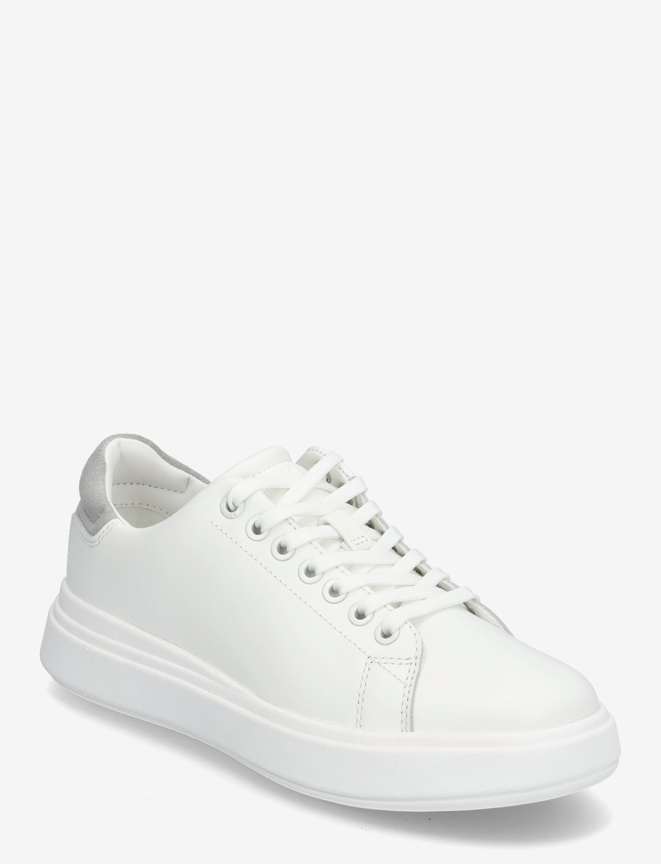 Calvin Klein - CUPSOLE LACE UP - SUEDE BT - konfirmatsioon - bright white/pearl grey - 0
