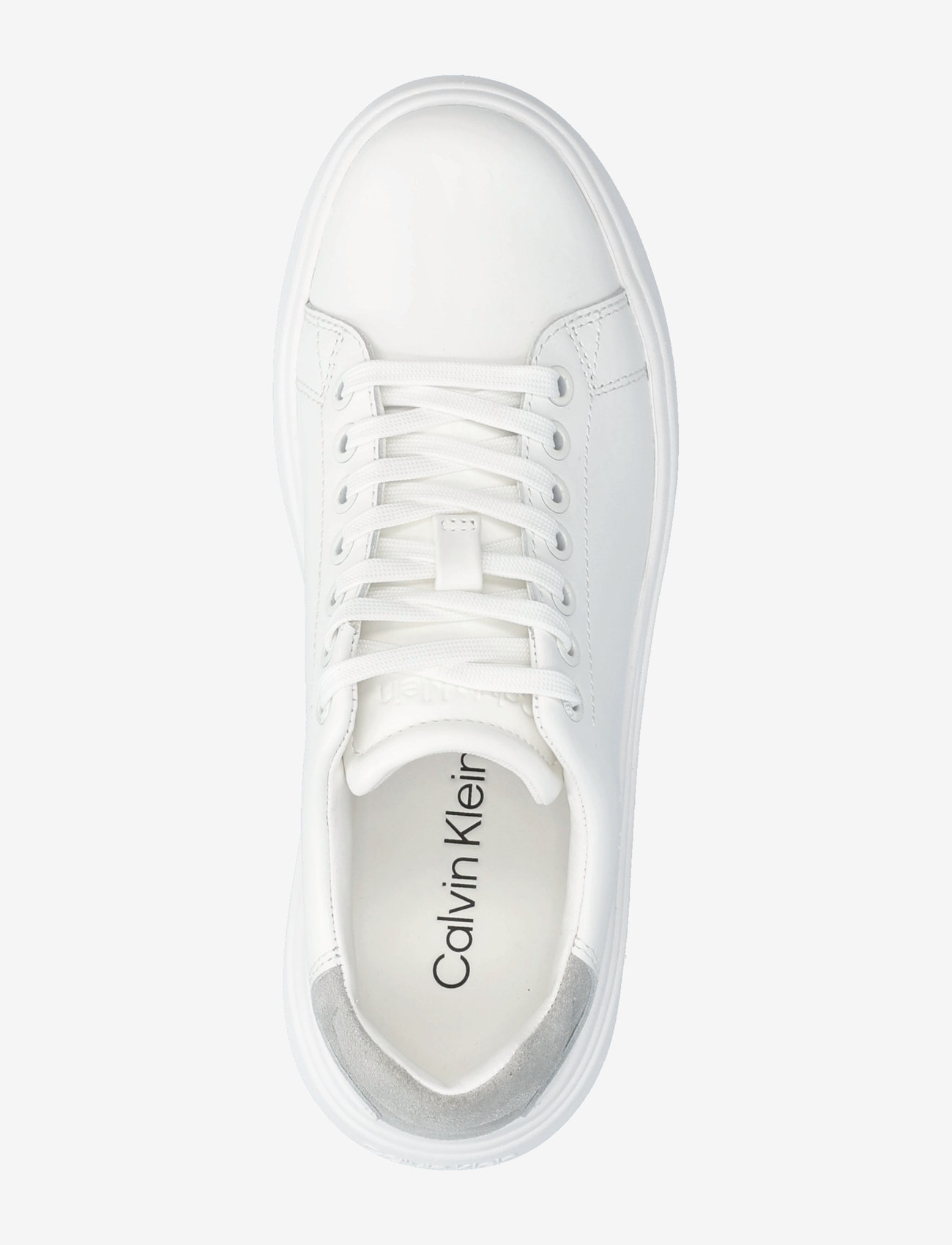 Calvin Klein - CUPSOLE LACE UP - SUEDE BT - konfirmatsioon - bright white/pearl grey - 3
