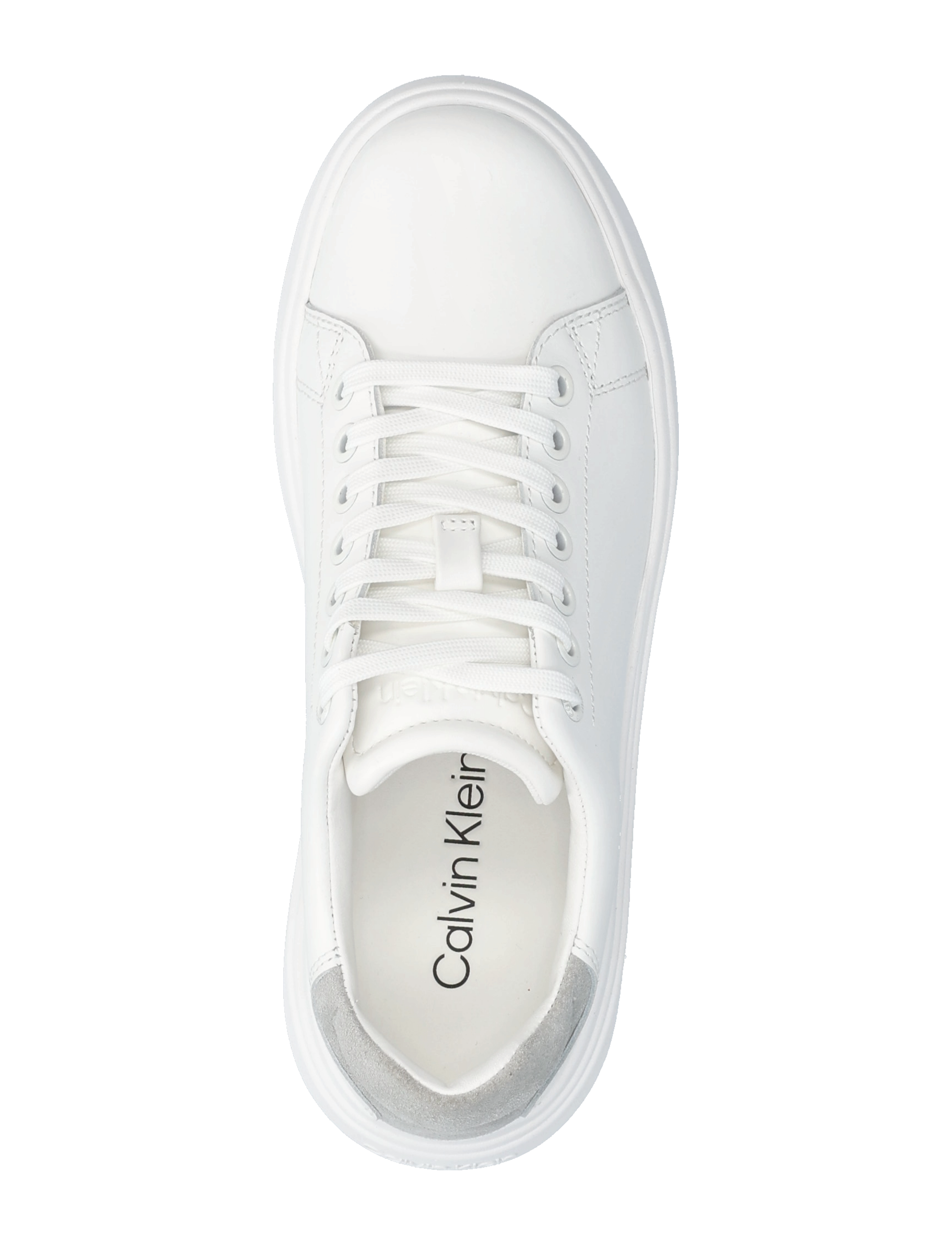 Calvin Klein - CUPSOLE LACE UP - SUEDE BT - bright white/pearl grey - 3