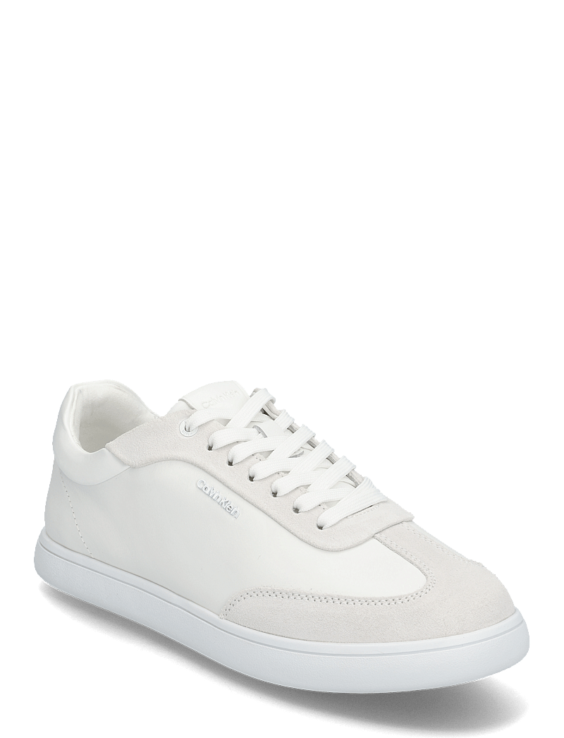 Calvin Klein - CUPSOLE LACE UP - LTH SUE MIX - låga sneakers - bright white - 0