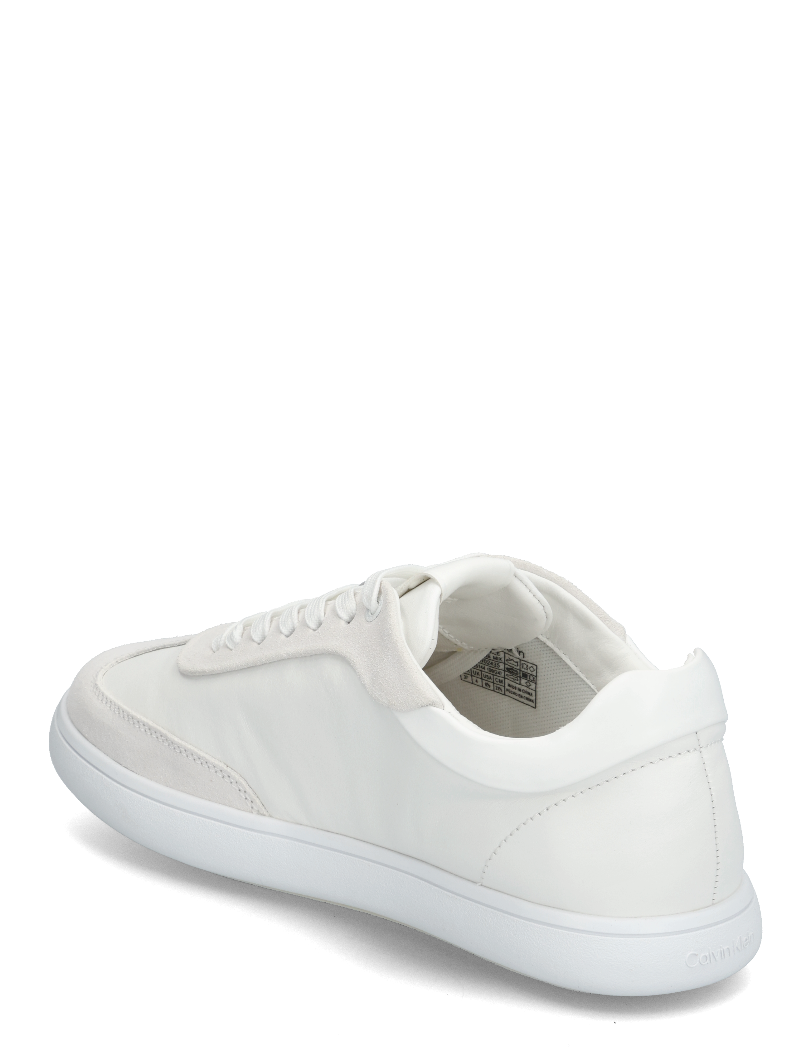 Calvin Klein - CUPSOLE LACE UP - LTH SUE MIX - baskets basses - bright white - 2