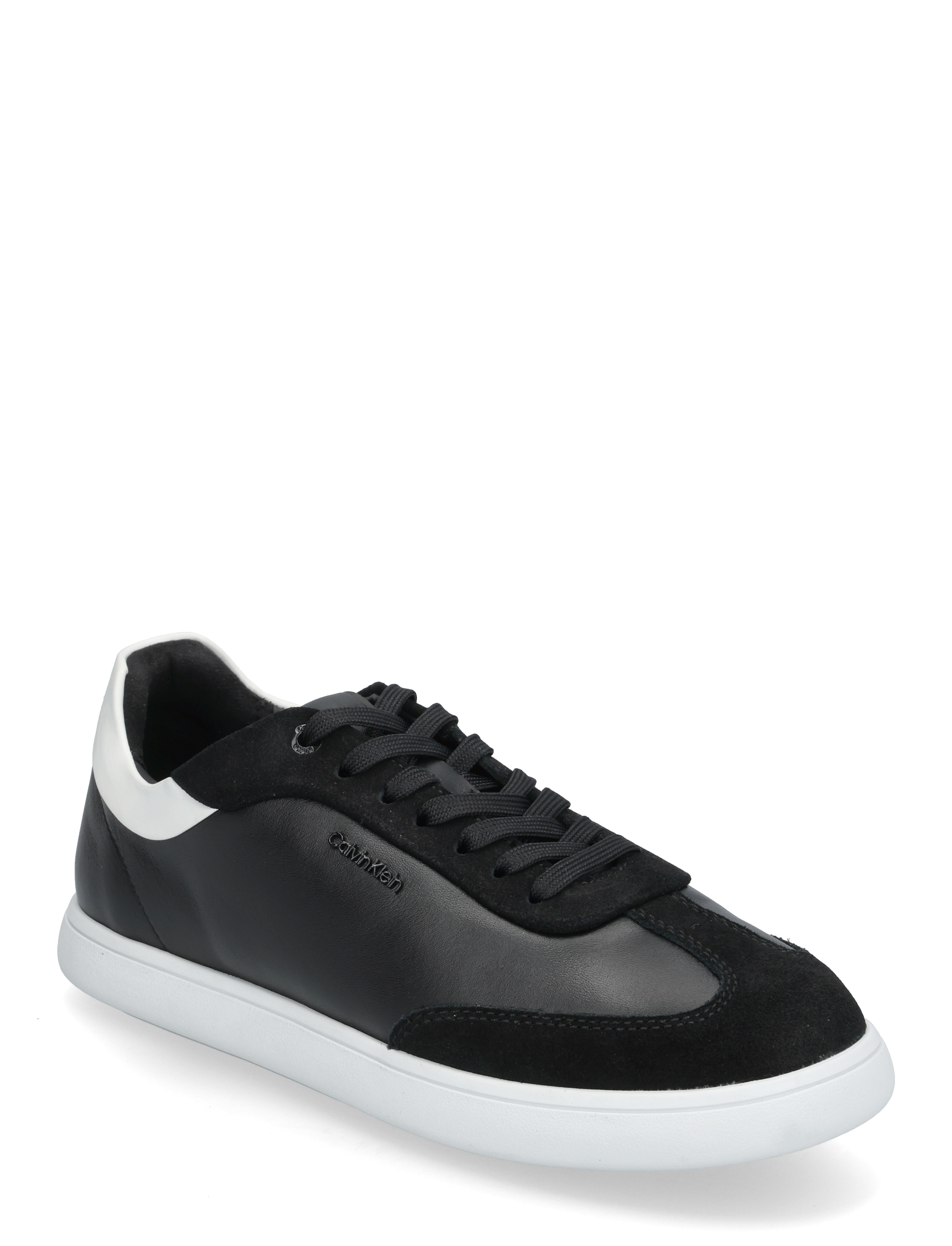 Calvin Klein CUPSOLE LACE UP - LTH SUE MIX - Sneakers - CK BLACK/BRIGHT WHITE / black