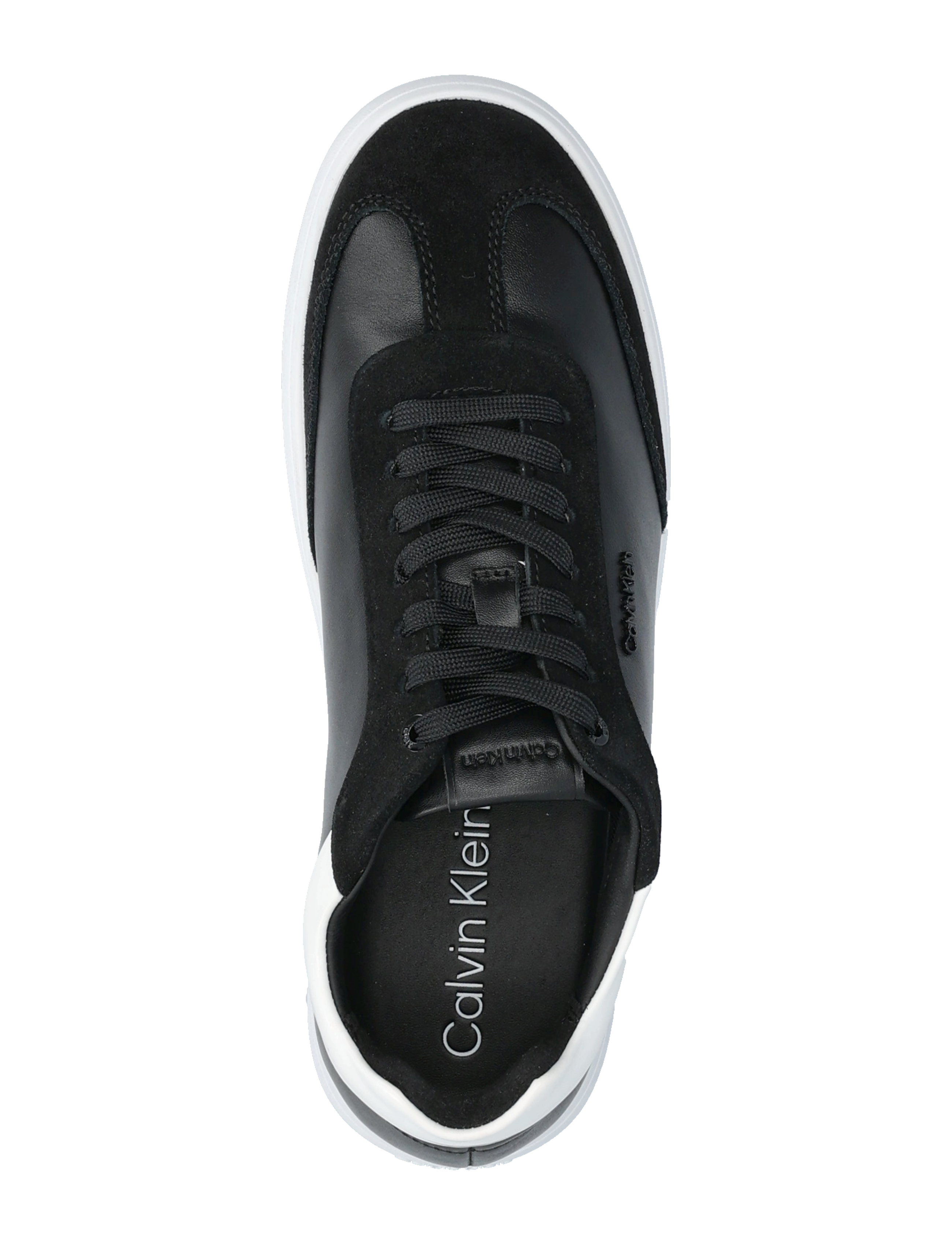 Calvin Klein - CUPSOLE LACE UP - LTH SUE MIX - ck black/bright white - 3