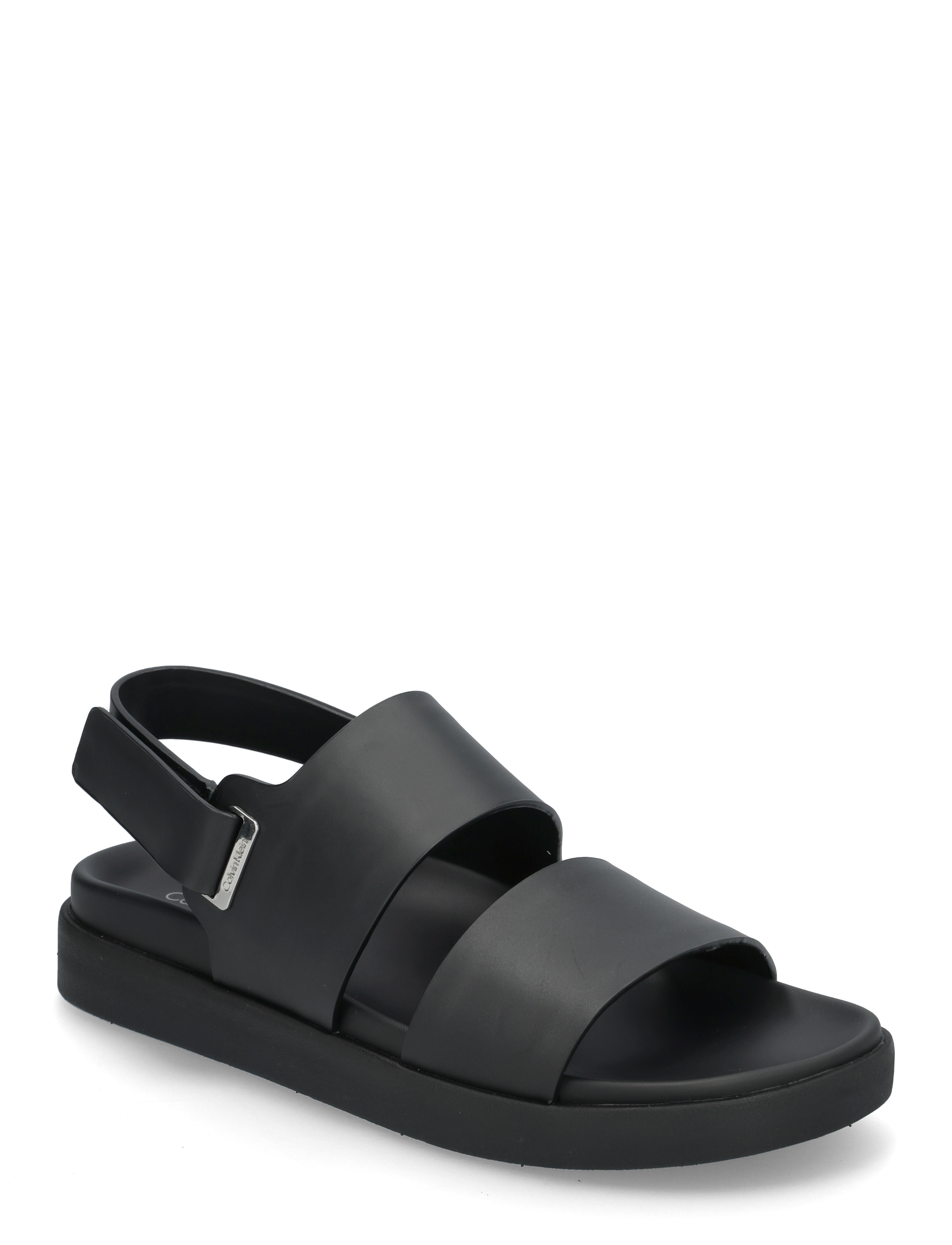 Calvin Klein Flat Adj Sandal Eyelet, 38, Sandals, Schwarz - Flat, Frauen
