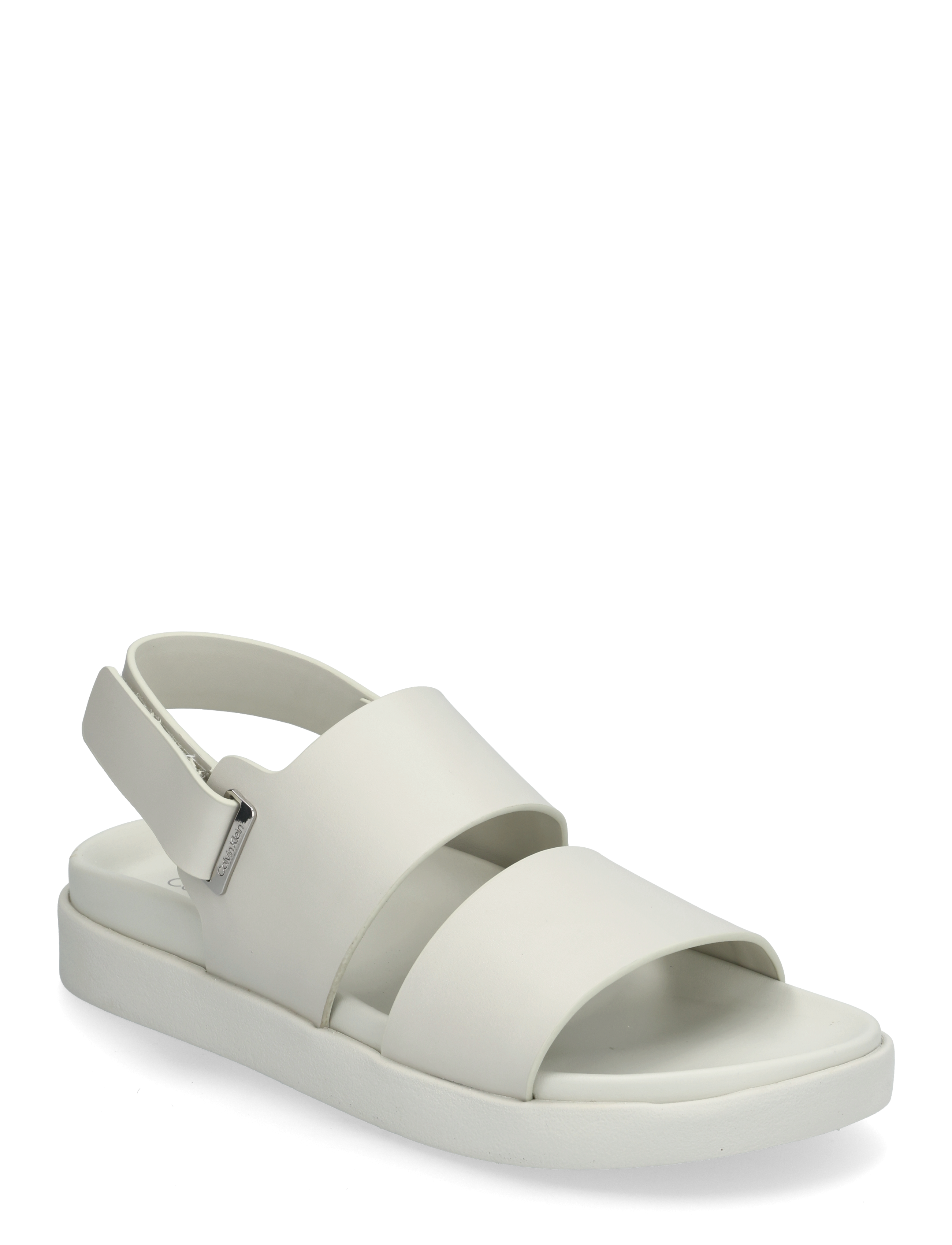 Calvin Klein Flat Adj Sandal Eyelet, 41, Sandals, Weiß - Flat, Frauen