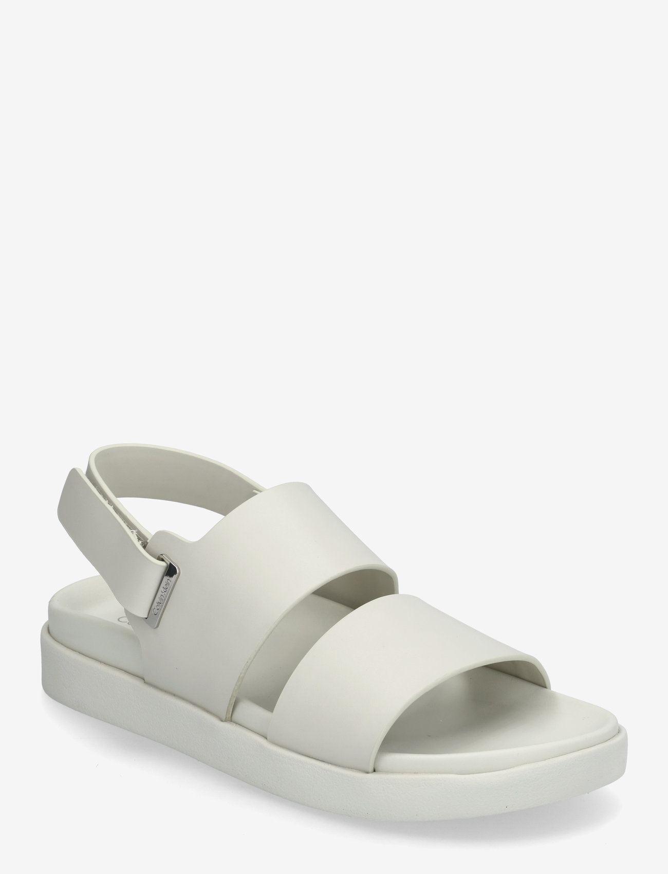Calvin Klein - FLAT ADJ SANDAL EYELET - flache sandalen - silver birch - 0
